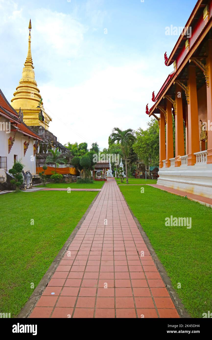 Wat Phra That Chang Kham Worawihan, a Historic Monastery Complex in Nan province, Northern Thailand Stock Photo