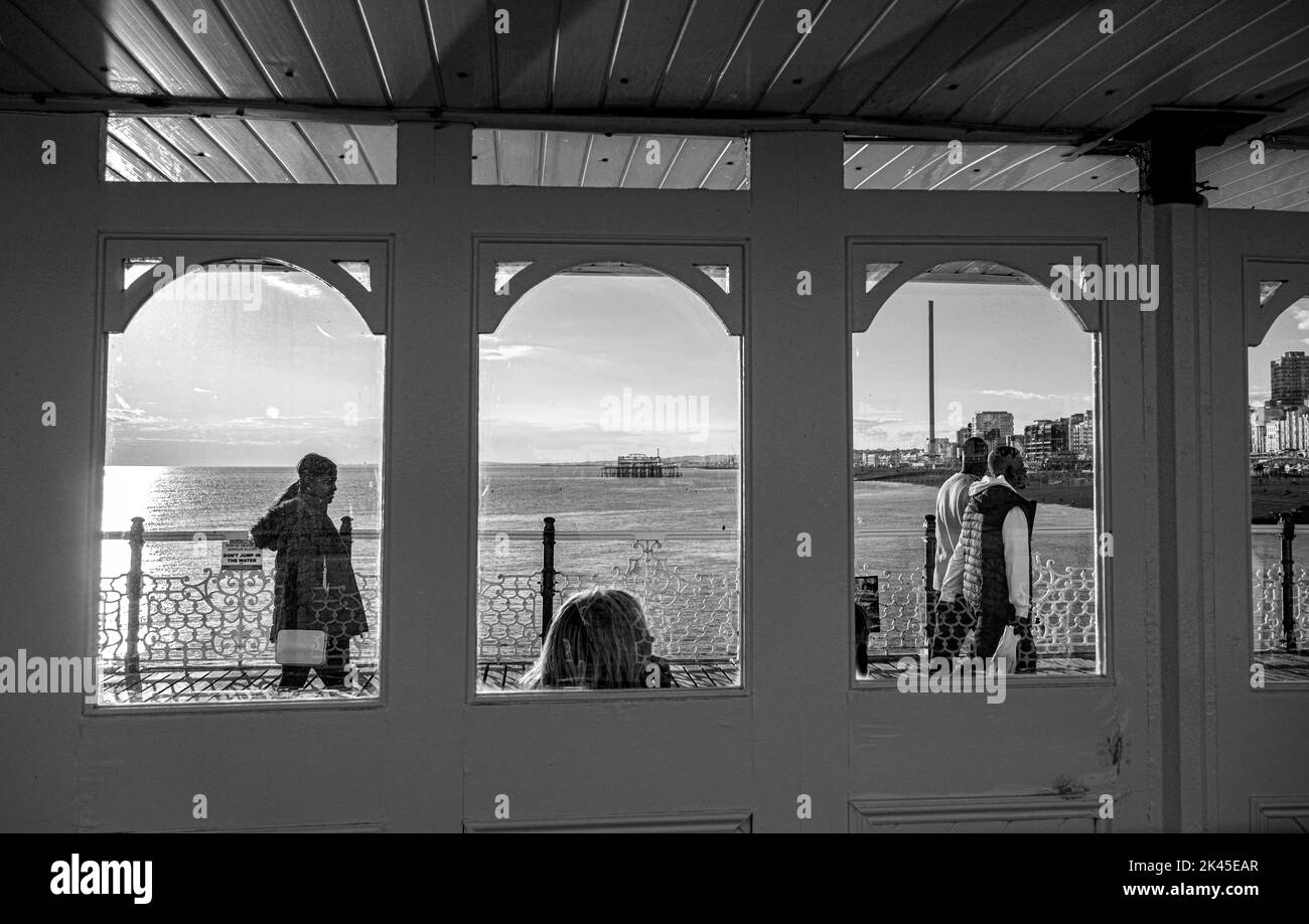 Brighton walks Black and White Stock Photos & Images - Alamy