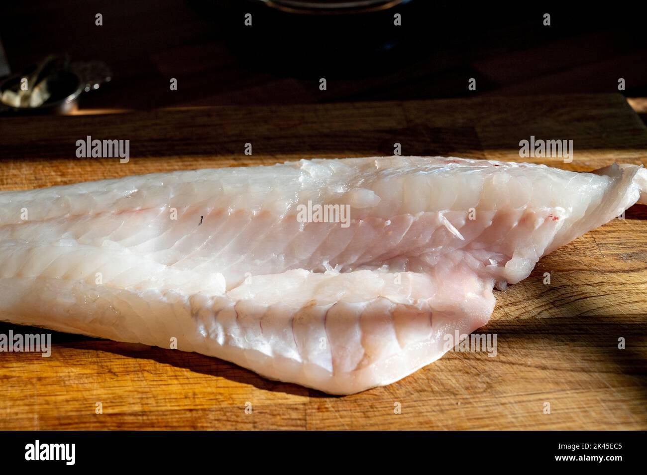 Fresh Cod fillet pinboned and ready for cooking Stock Photo Alamy