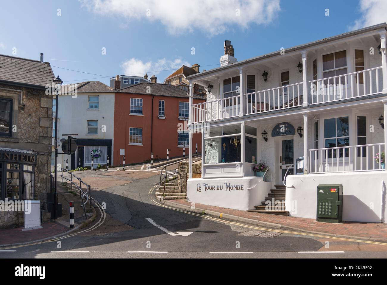 Old buildings in town centre, Ventnor, Isle of Wight, UK Stock Photo