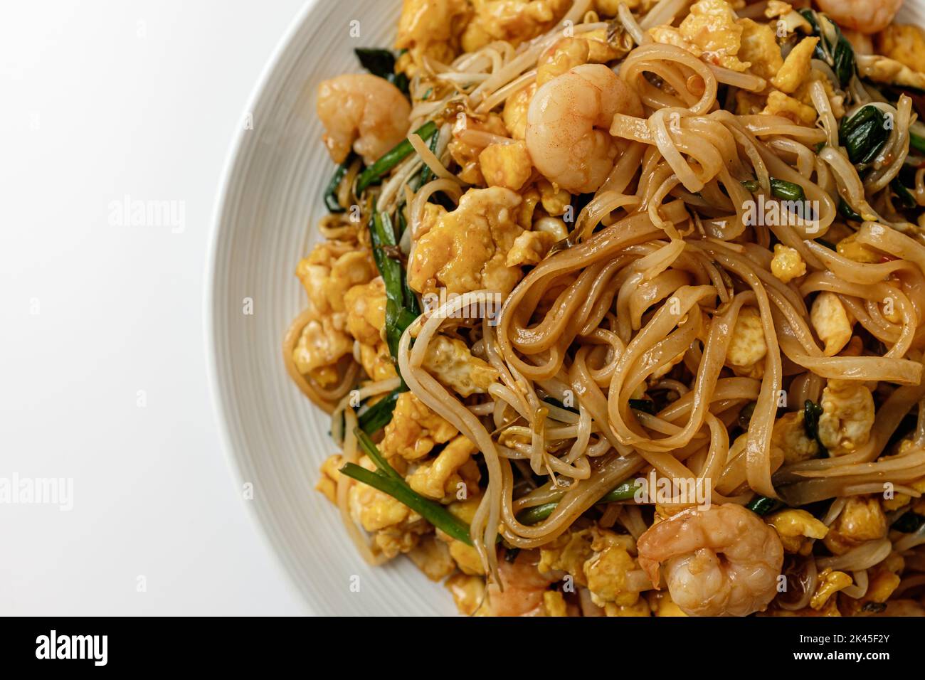 food made with rice noodles. fried noodle dish. Thai food culture Stock