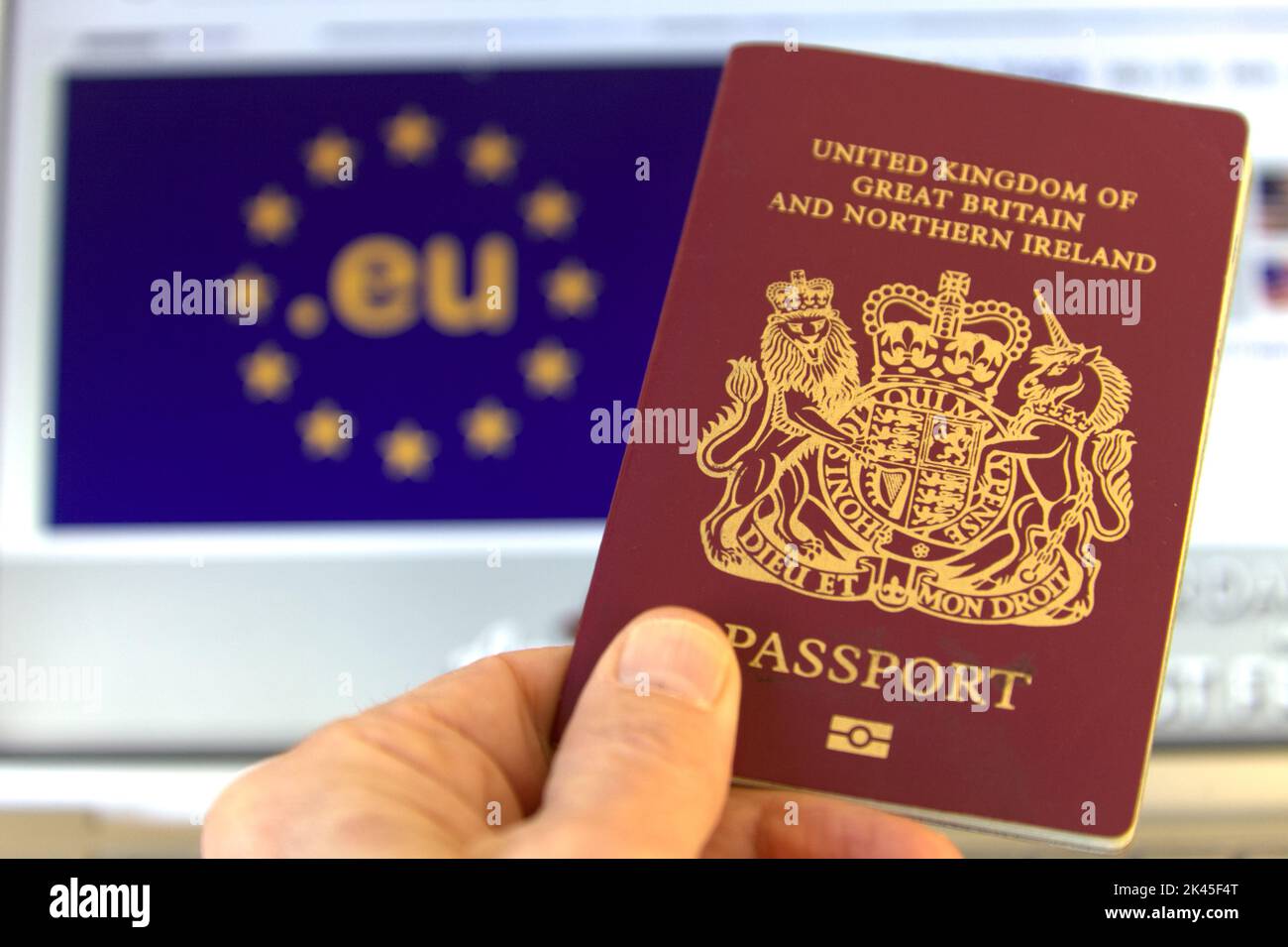 United Kingdom passport at border Stock Photo