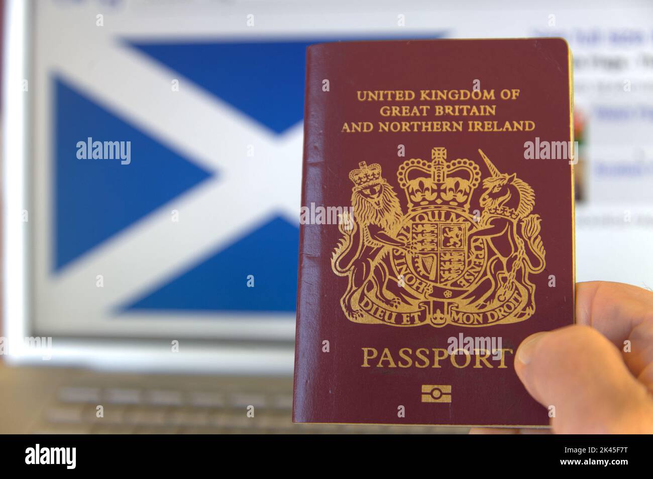 United Kingdom passport at border Stock Photo