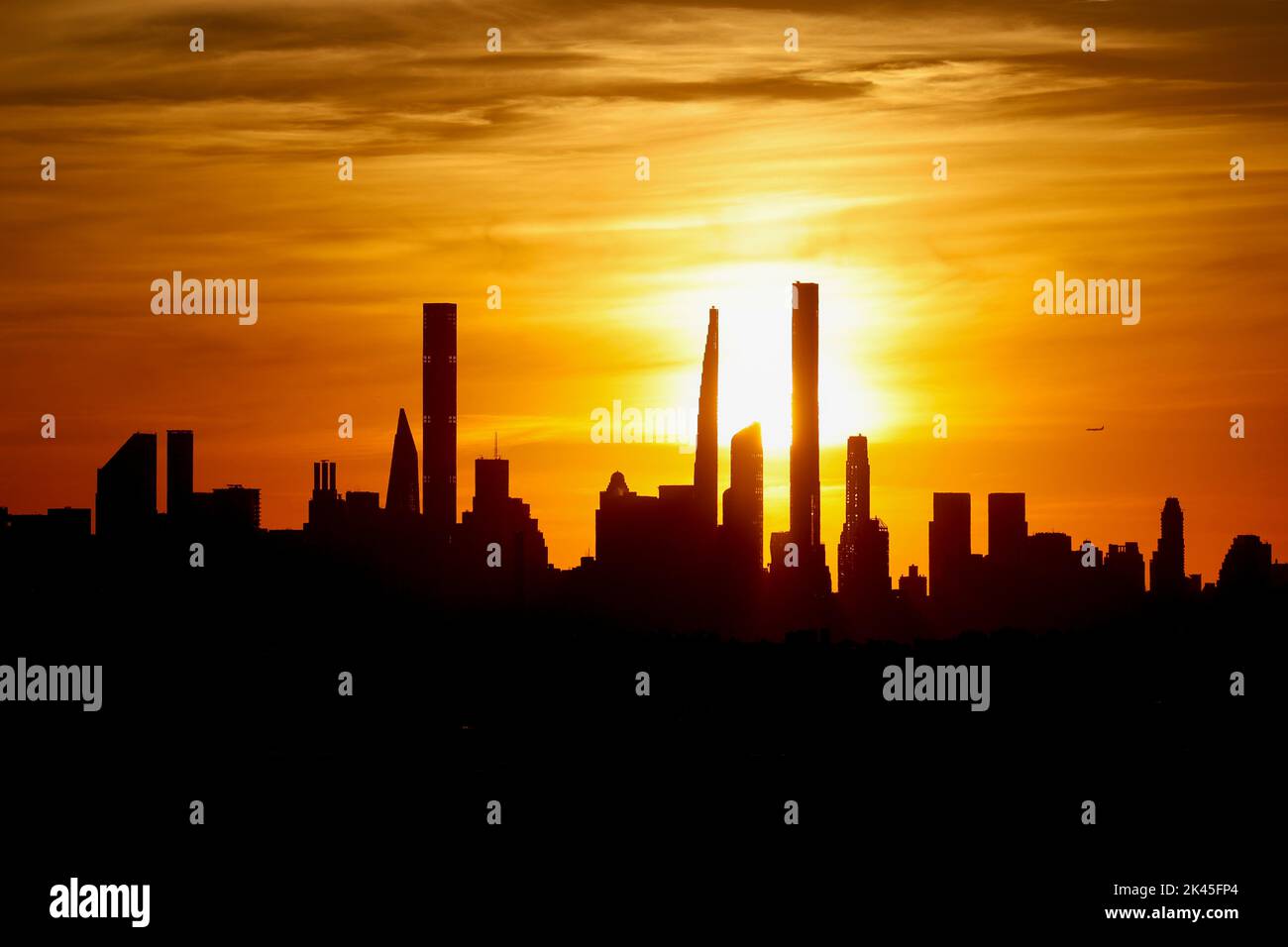 Spectacular Manhattan sunset, New York, USA, Stock Photo