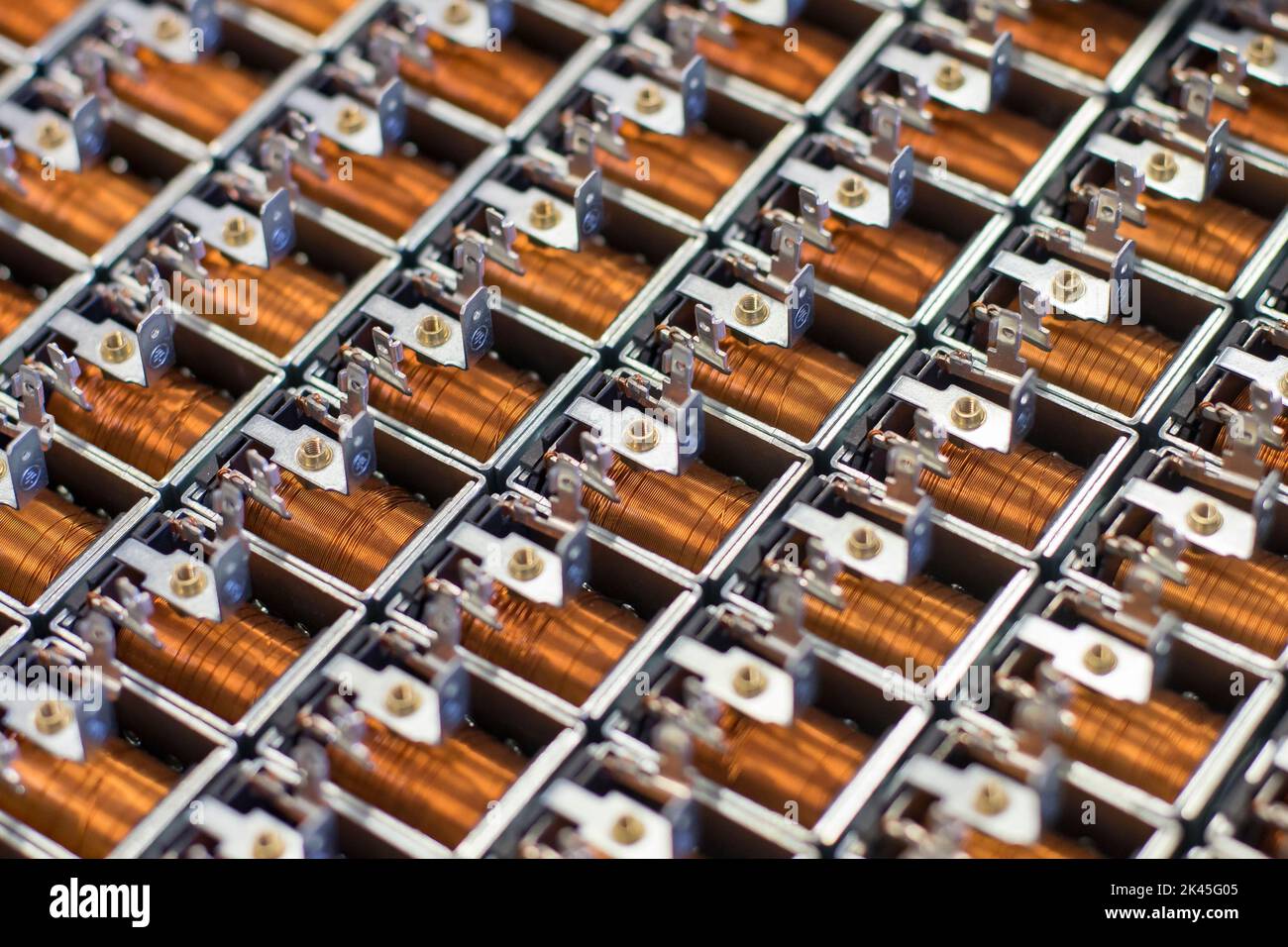Close up on industrial coils made of copper Stock Photo Alamy