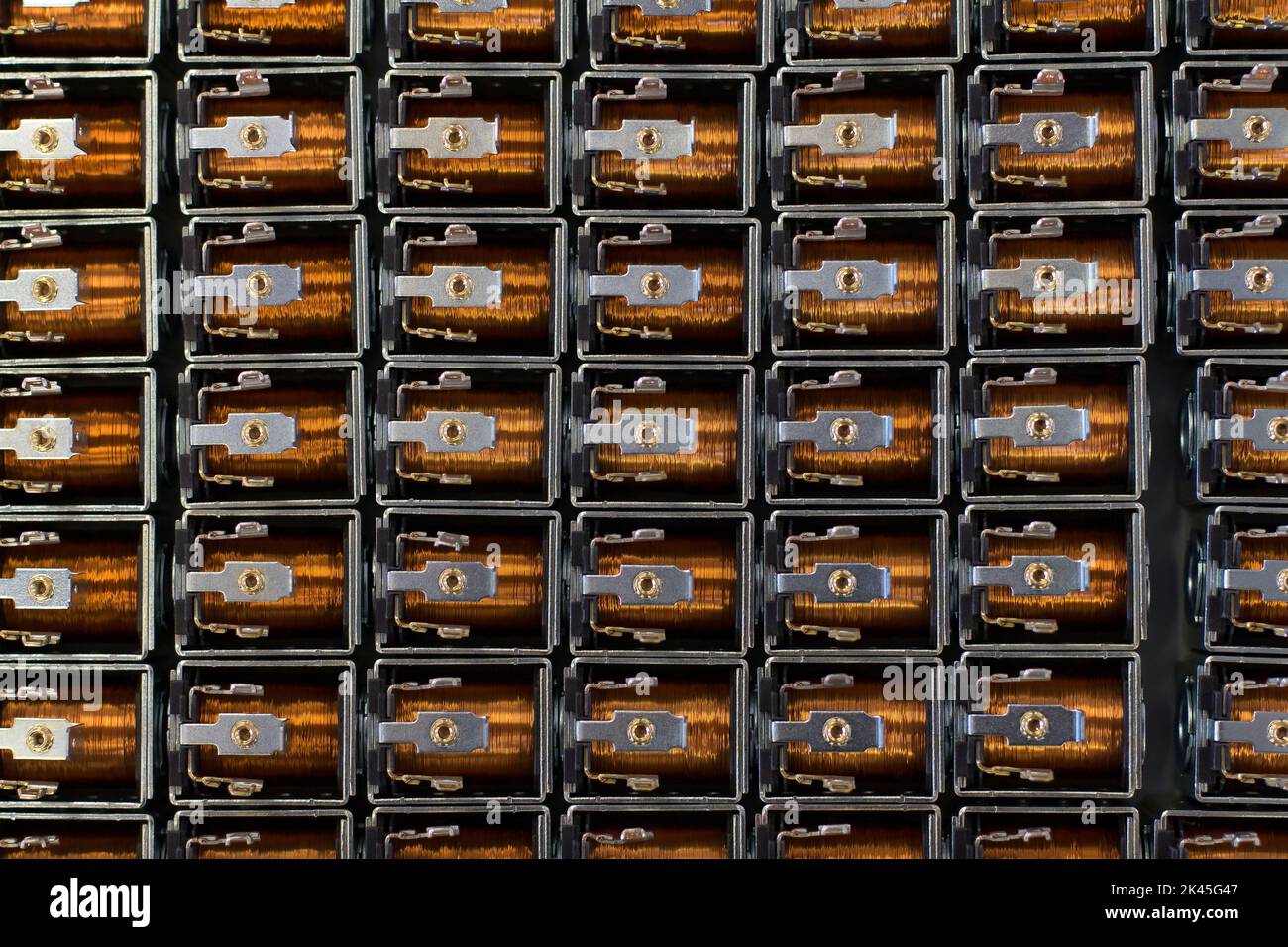 Close up on industrial coils made of copper Stock Photo - Alamy