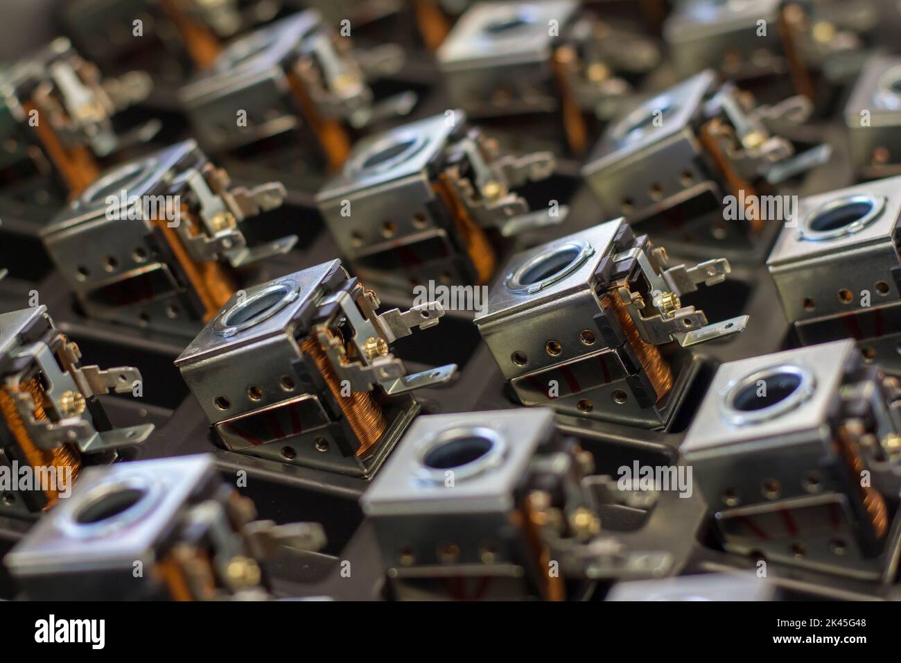 Close up on industrial coils made of copper Stock Photo Alamy
