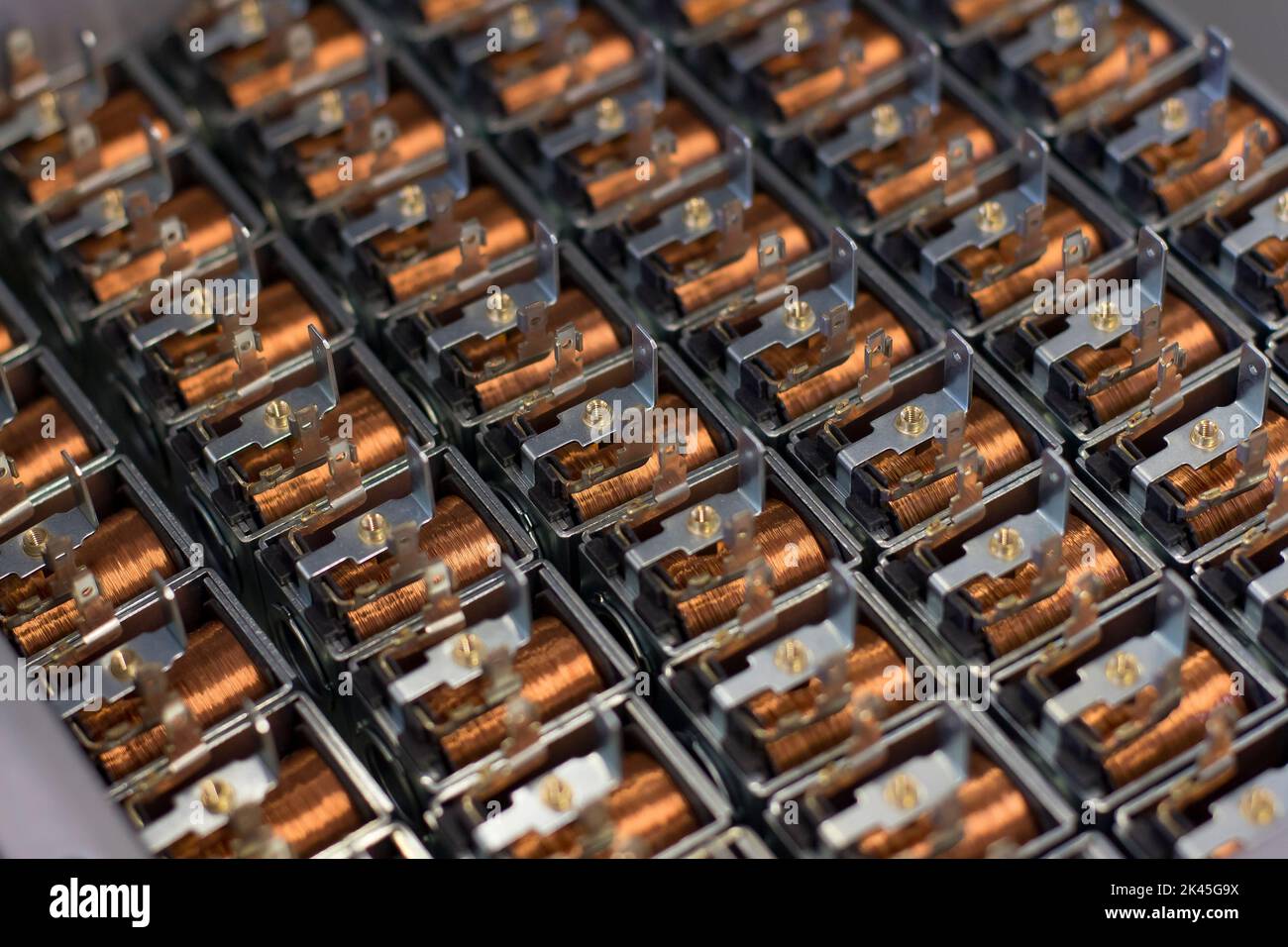 Close up on industrial coils made of copper Stock Photo Alamy