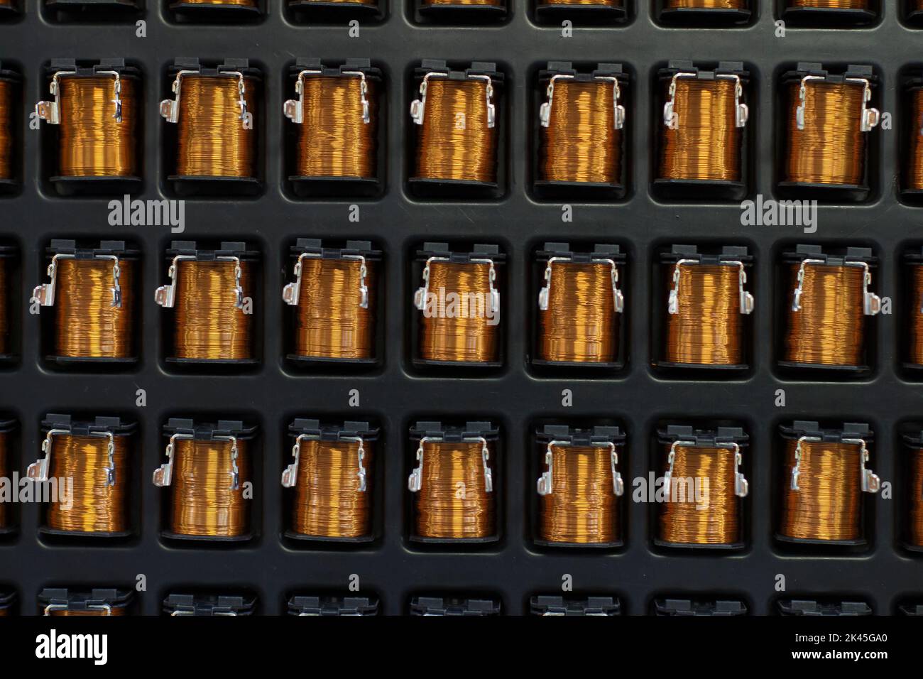 Close up on industrial coils made of copper Stock Photo Alamy