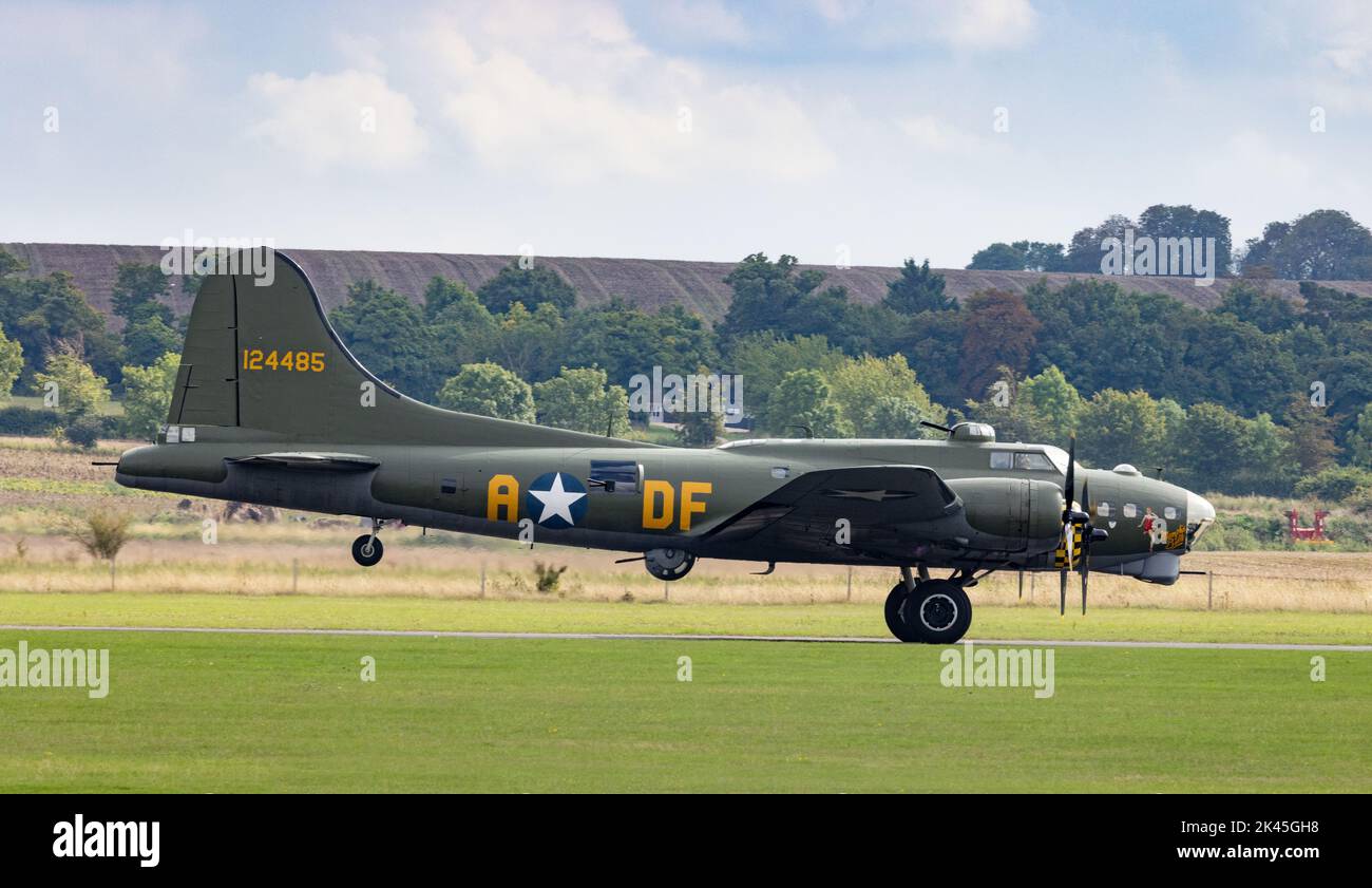 Boeing B-17 Flying Fortress WW2 american bomber plane Sally B, at Imperial War Museum Duxford Cambridgeshire UK Stock Photo