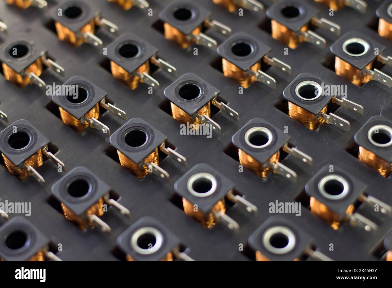 Close up on industrial coils made of copper Stock Photo Alamy