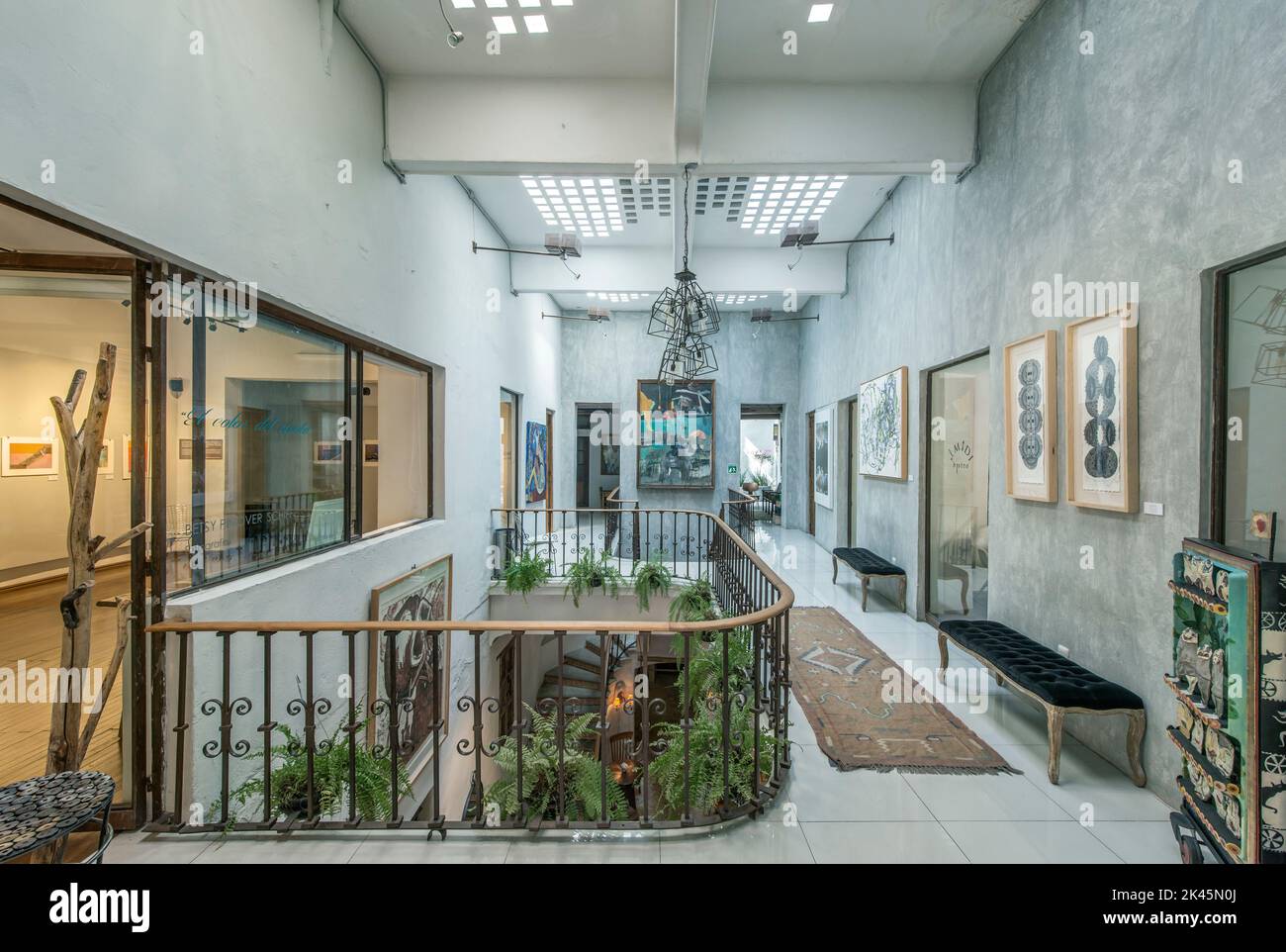Staircase atrium at Guanajuato art gallery Stock Photo - Alamy