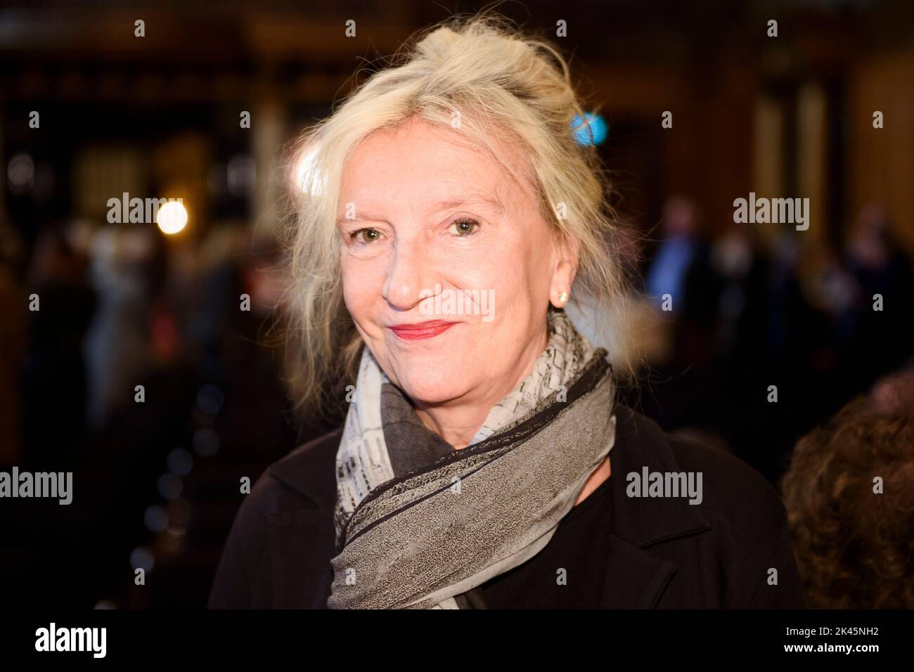 Hamburg, Germany. 30th Sep, 2022. Elizabeth Strout, writer and prize winner, attends the award ceremony for the Siegfried Lenz Prize of the foundation of the same name in the Great Ballroom of Hamburg City Hall. U.S. writer Strout has received the Siegfried Lenz Prize, which is endowed with 50,000 euros. Credit: Gregor Fischer/dpa/Alamy Live News Stock Photo