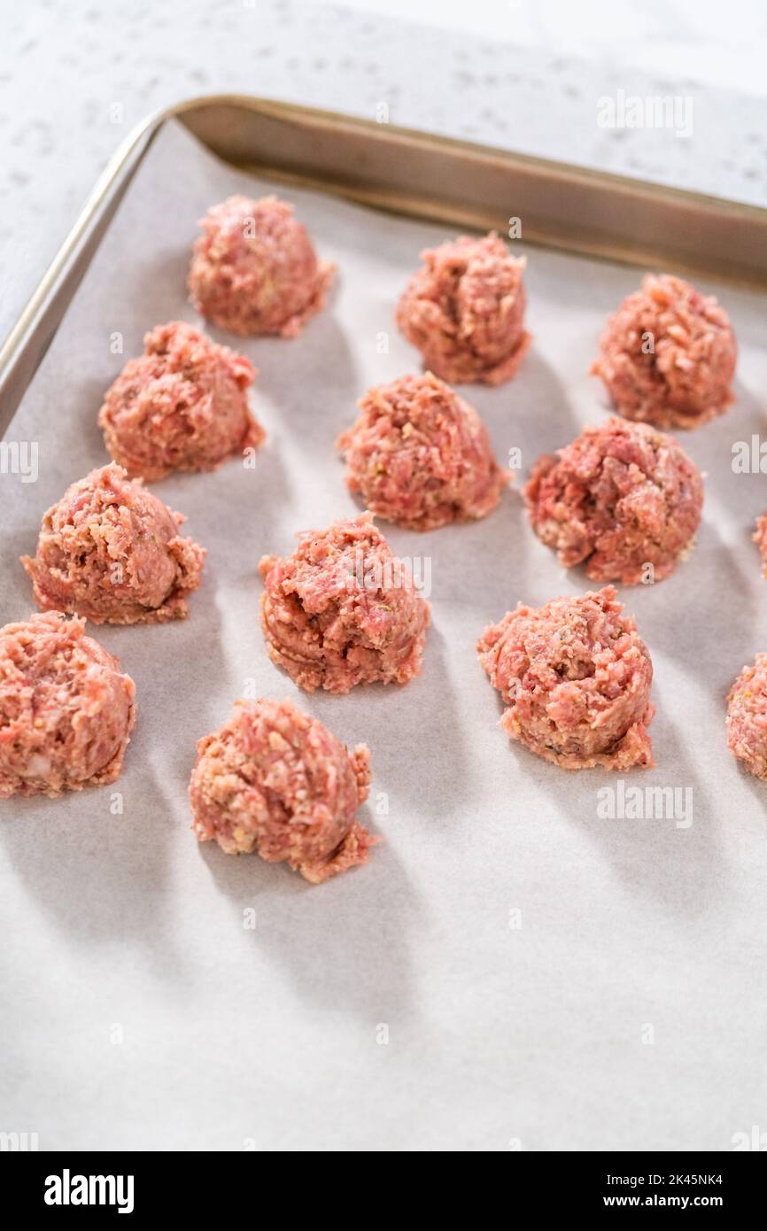 Oven Baked Meatballs Stock Photo Alamy