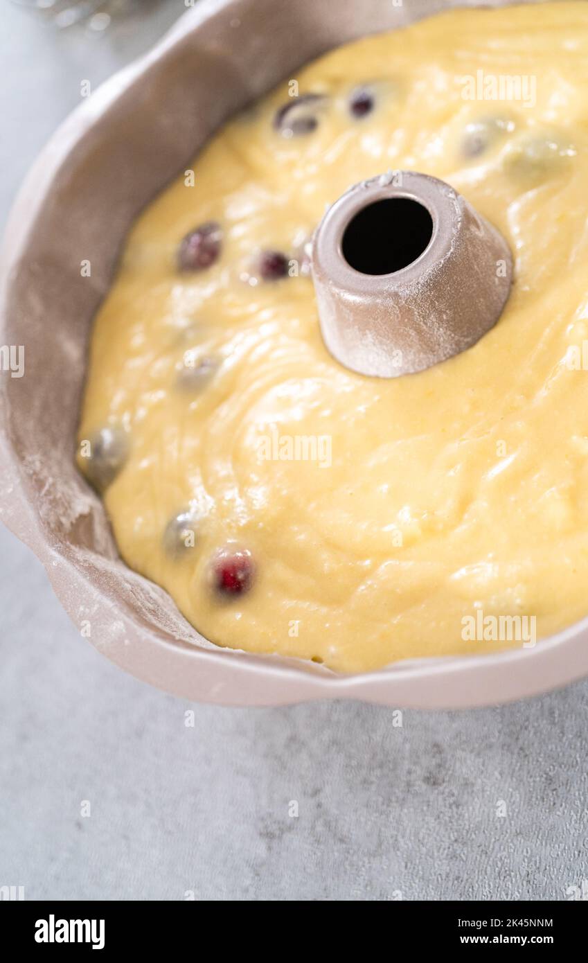 Lemon Cranberry Bundt Cake Stock Photo - Alamy