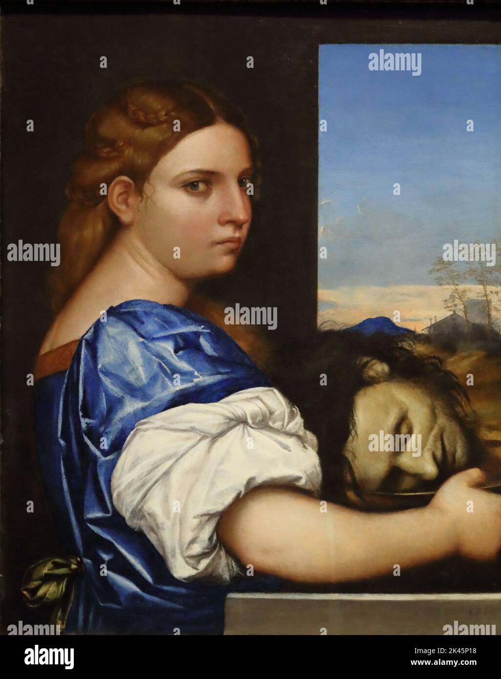 Judith (or Salome?) by Italian High Renaissance painter Sebastiano del Piombo at the National Gallery, London, UK Stock Photo