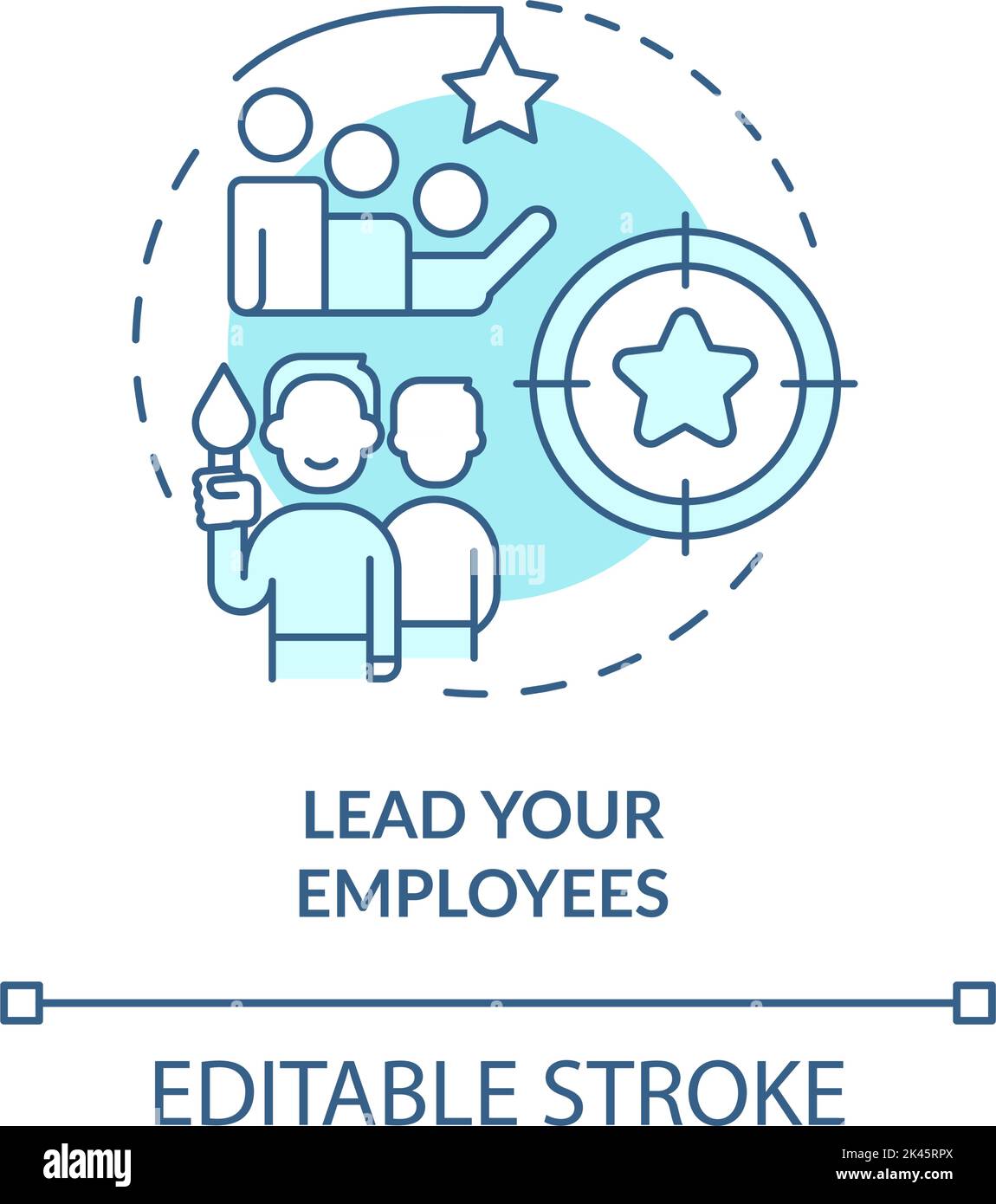 Mentoring your employees blue concept icon Stock Vector