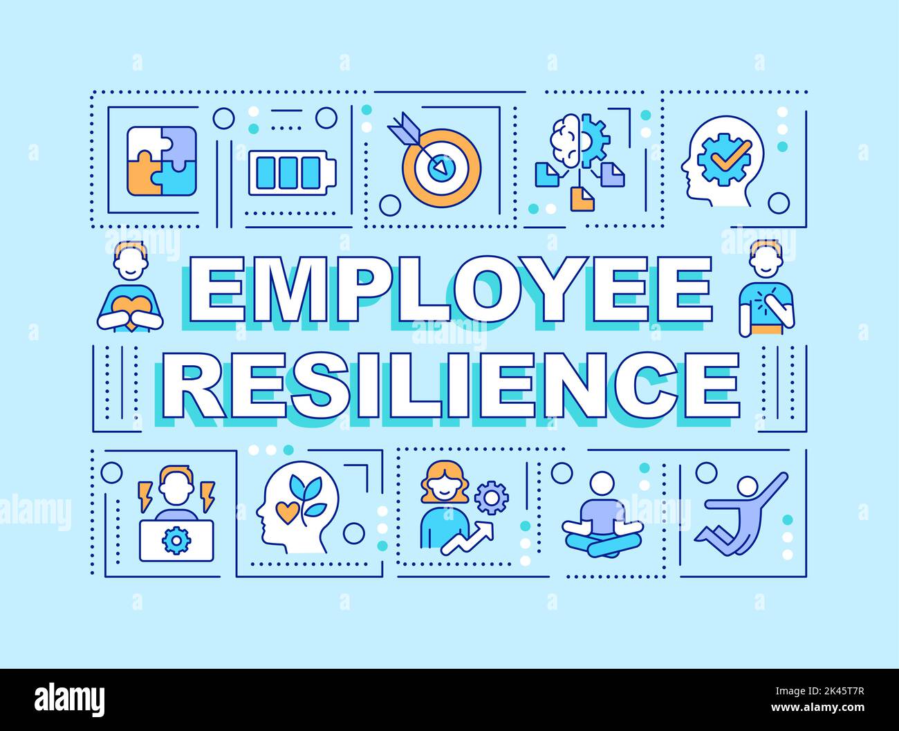 Employee resilience word concepts blue banner Stock Vector