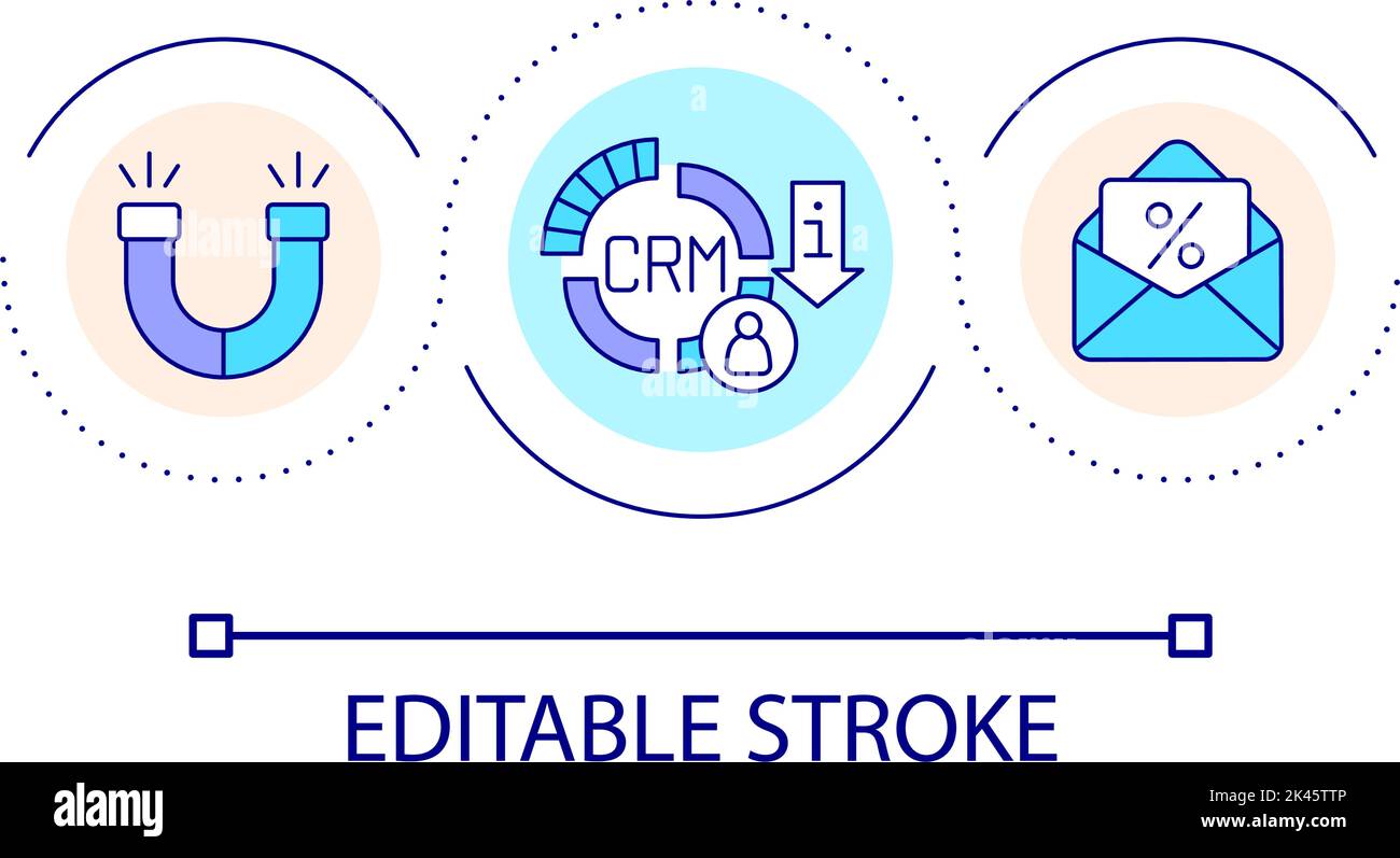 CRM system loop concept icon Stock Vector