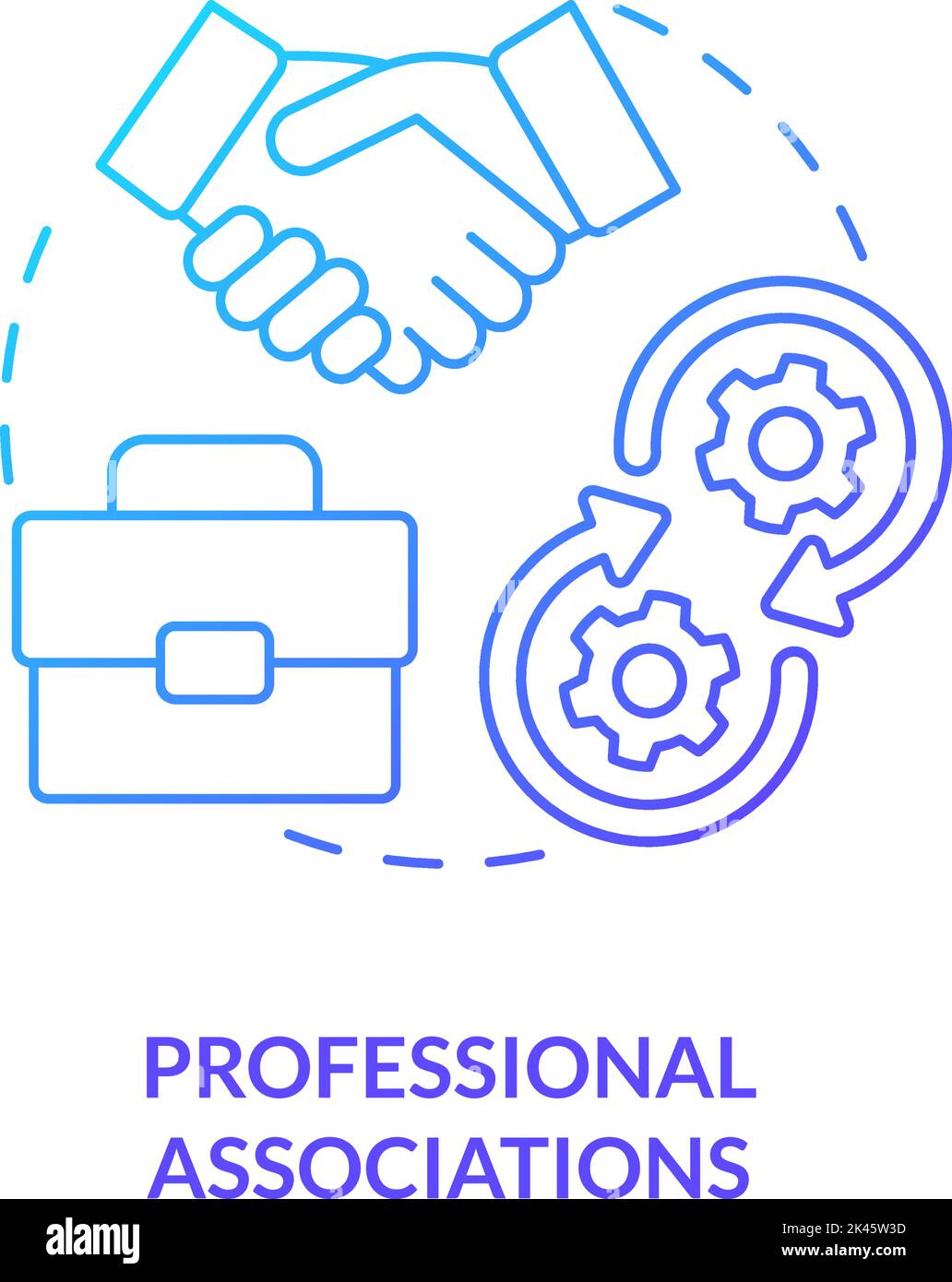 Professional associations blue gradient concept icon Stock Vector