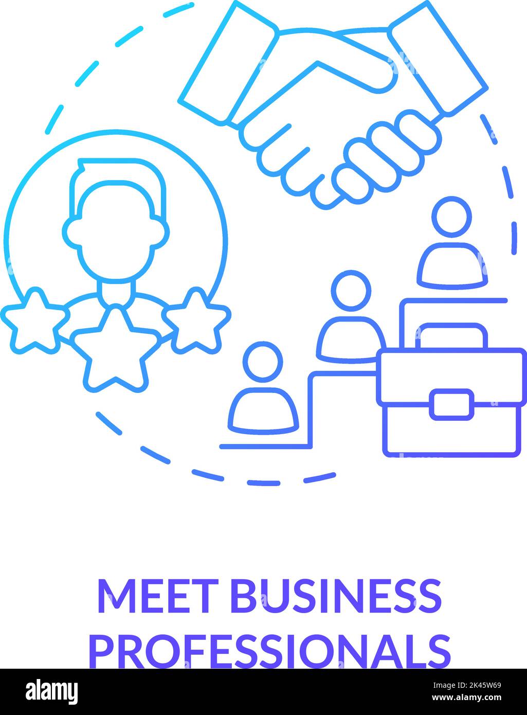 Meet business professionals blue gradient concept icon Stock Vector