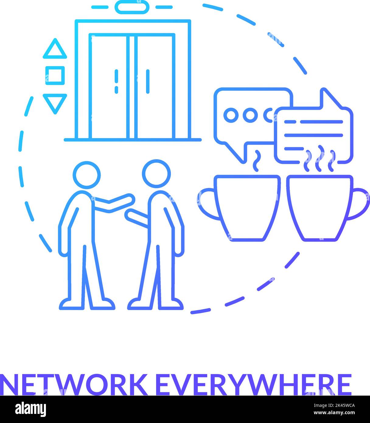 Network everywhere blue gradient concept icon Stock Vector