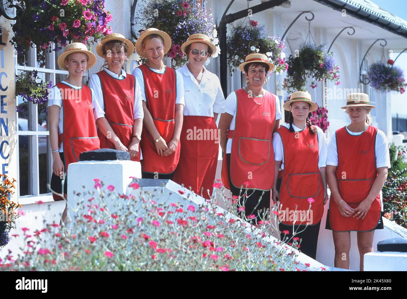 Uniformed staff at Sara's Tearooms. Great Yarmouth. Norfolk. England. UK Stock Photo