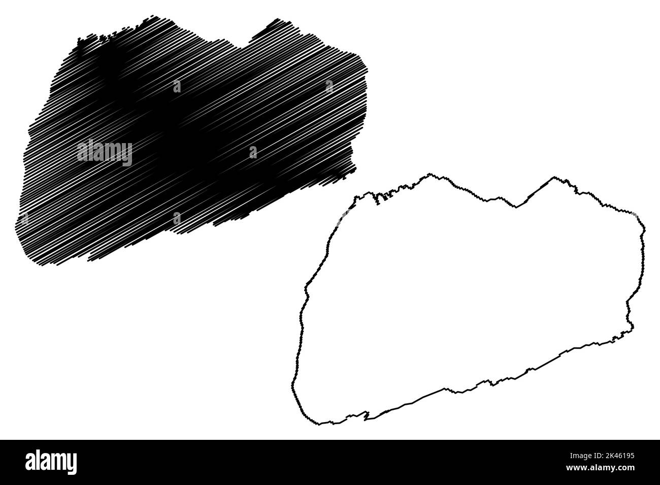 North Seymour island (Republic of Ecuador, Pacific Ocean, Latin or South America, Galapagos Islands, Archipielago de Colon) map vector illustration, s Stock Vector