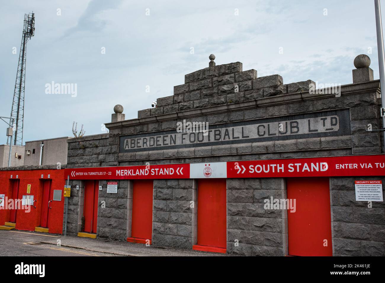 Aberdeen FC’s home, Pittodrie Stadium, located close to the City Centre