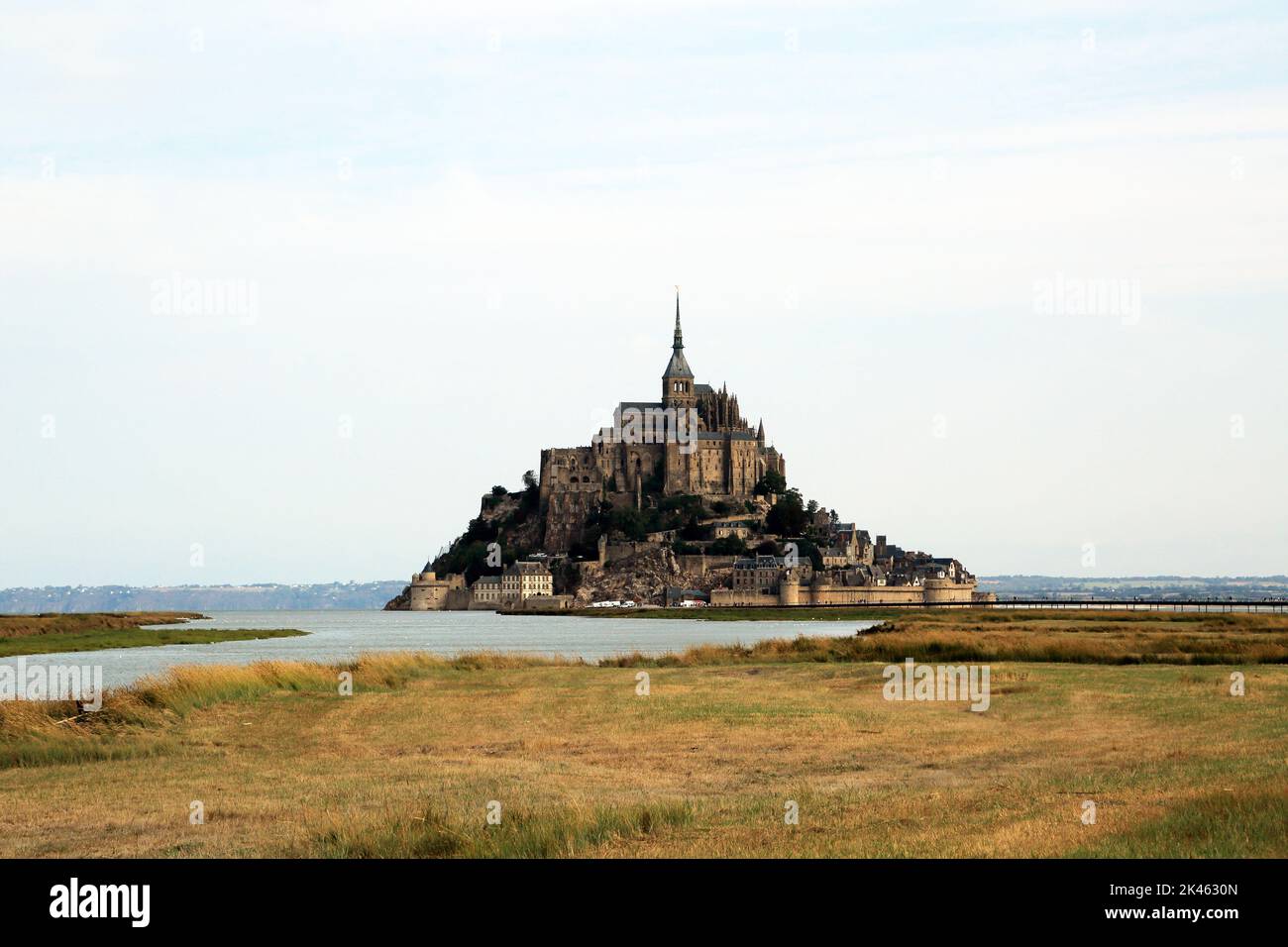 View Of Le Mont Saint Michel At High Tide From The Causeway Le Mont St view-of-le-mont-saint-michel-at-high-tide-from-the-causeway-le-mont-st