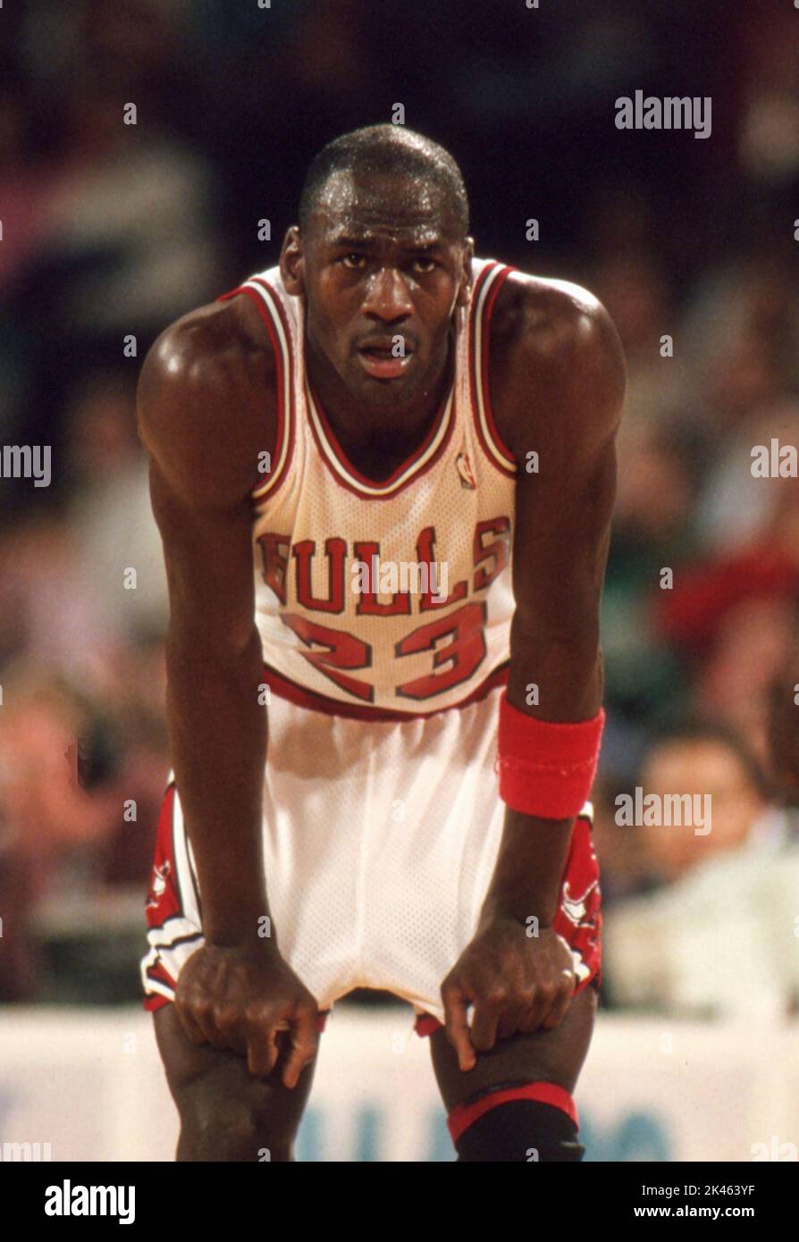 NBA superstar Michael Jordan of the Chicago Bulls Stock Photo