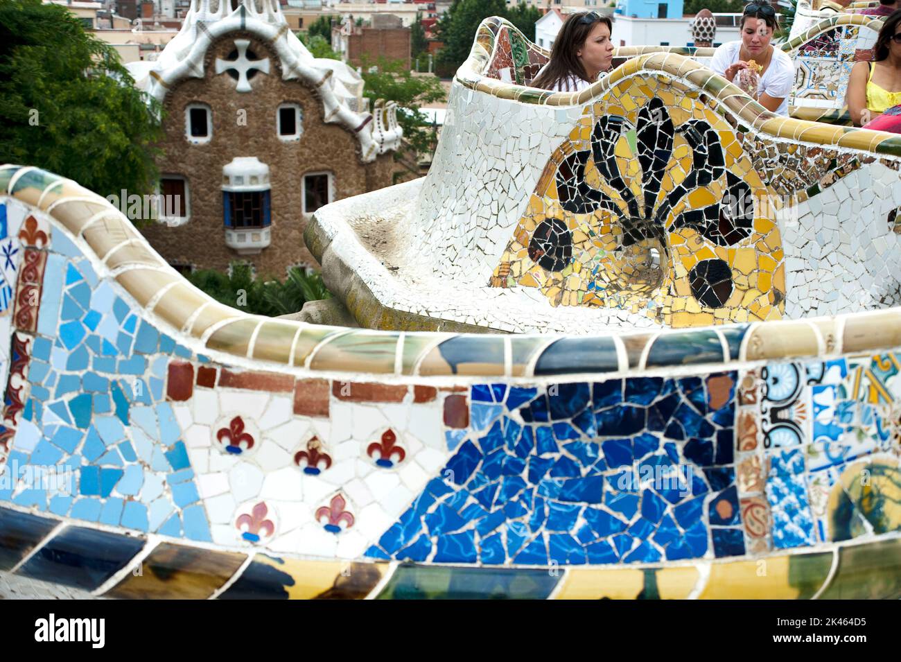 Antoni Gaudi/ Parque Guell. Modernismo. Barcelona. Stock Photo