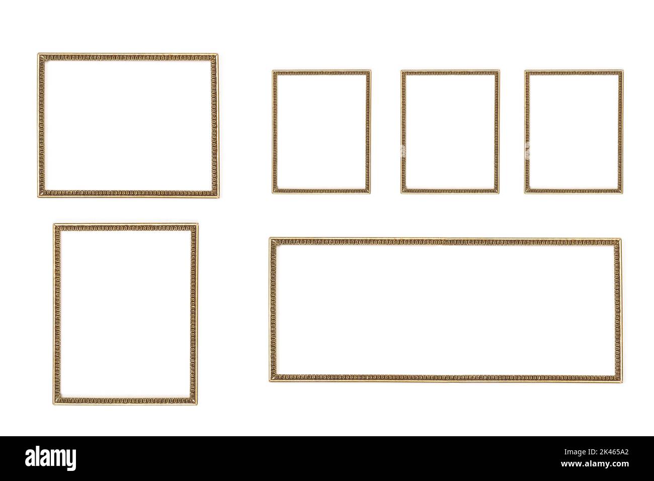 Wooden photo frames on a white background with copy space Stock Photo