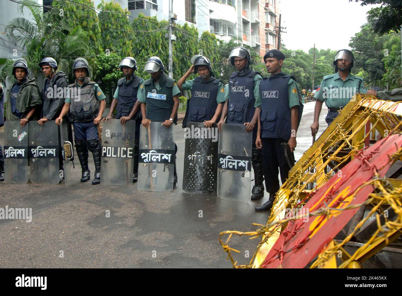 Dhaka, Bangladesh - July16, 2007: Former Prime Minister Sheikh Hasina's house was surrounded by police when she was arrested from her house in Dhanmon Stock Photo