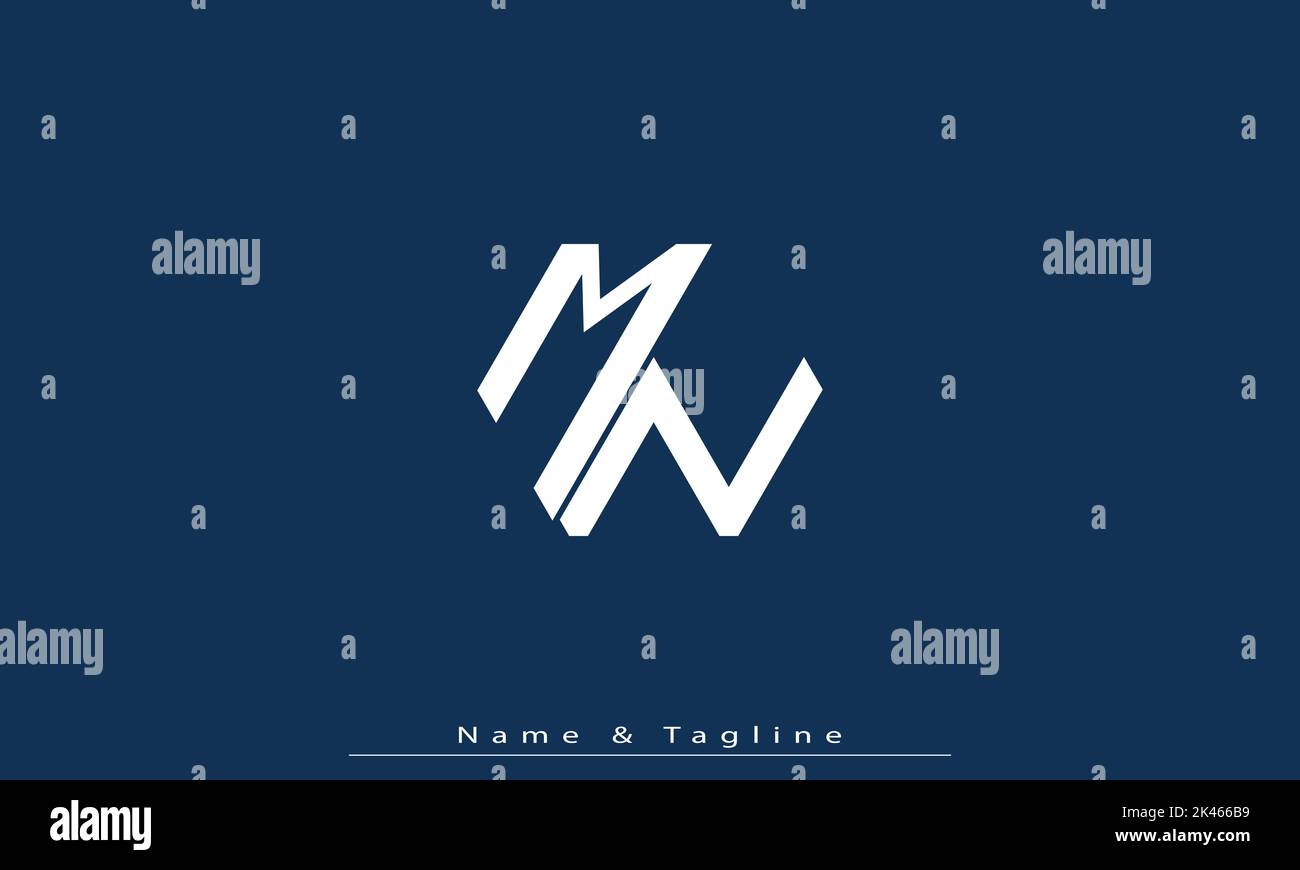 Alphabet letters Initials Monogram logo MN , NM Stock Vector