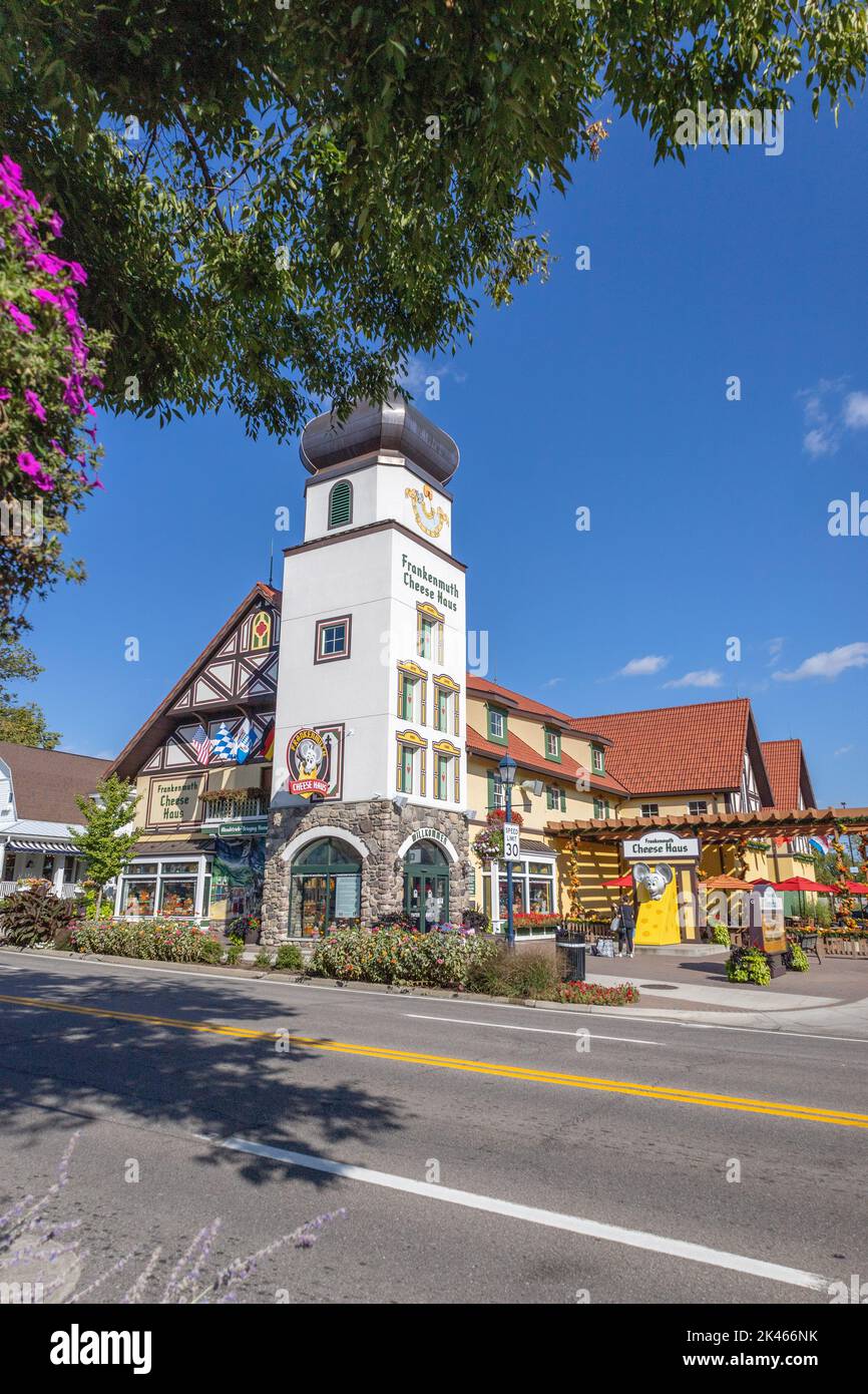 Cheese Haus Frankenmuth Michigan USA Building Exterior Bavarian Style Architecture Cheese Shop And Tourist Souvenirs City Of Frankenmuth Stock Photo