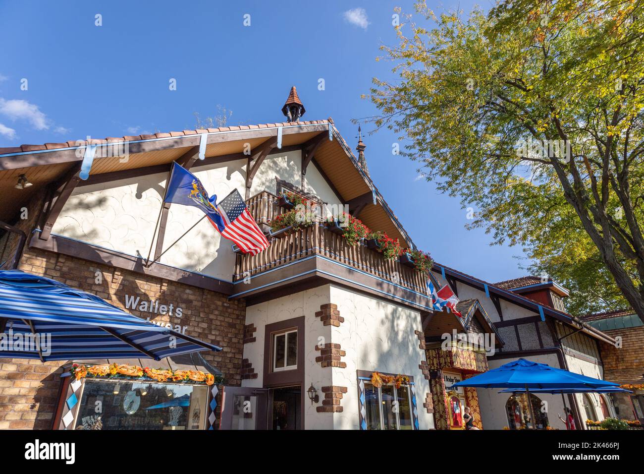The Frankenmuth Covered Bridge Shop Store Building Exterior Traditional Bavarian Style Architecture Frankenmuth Michigan USA Stock Photo
