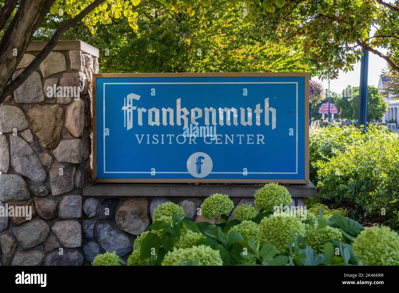 Frankenmuth Visitor Center Sign Frankenmuth Michigan America Stock Photo