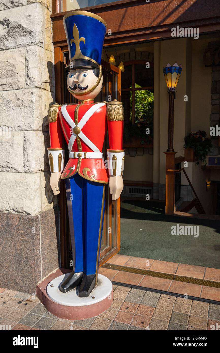A Life Size Toy Christmas Nutcracker Figurine Decoration In Frankenmuth Michigan America Stock Photo