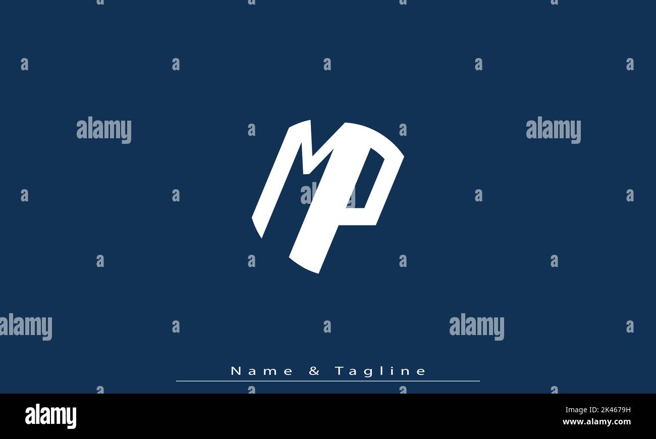 Alphabet letters Initials Monogram logo MP , PM Stock Vector