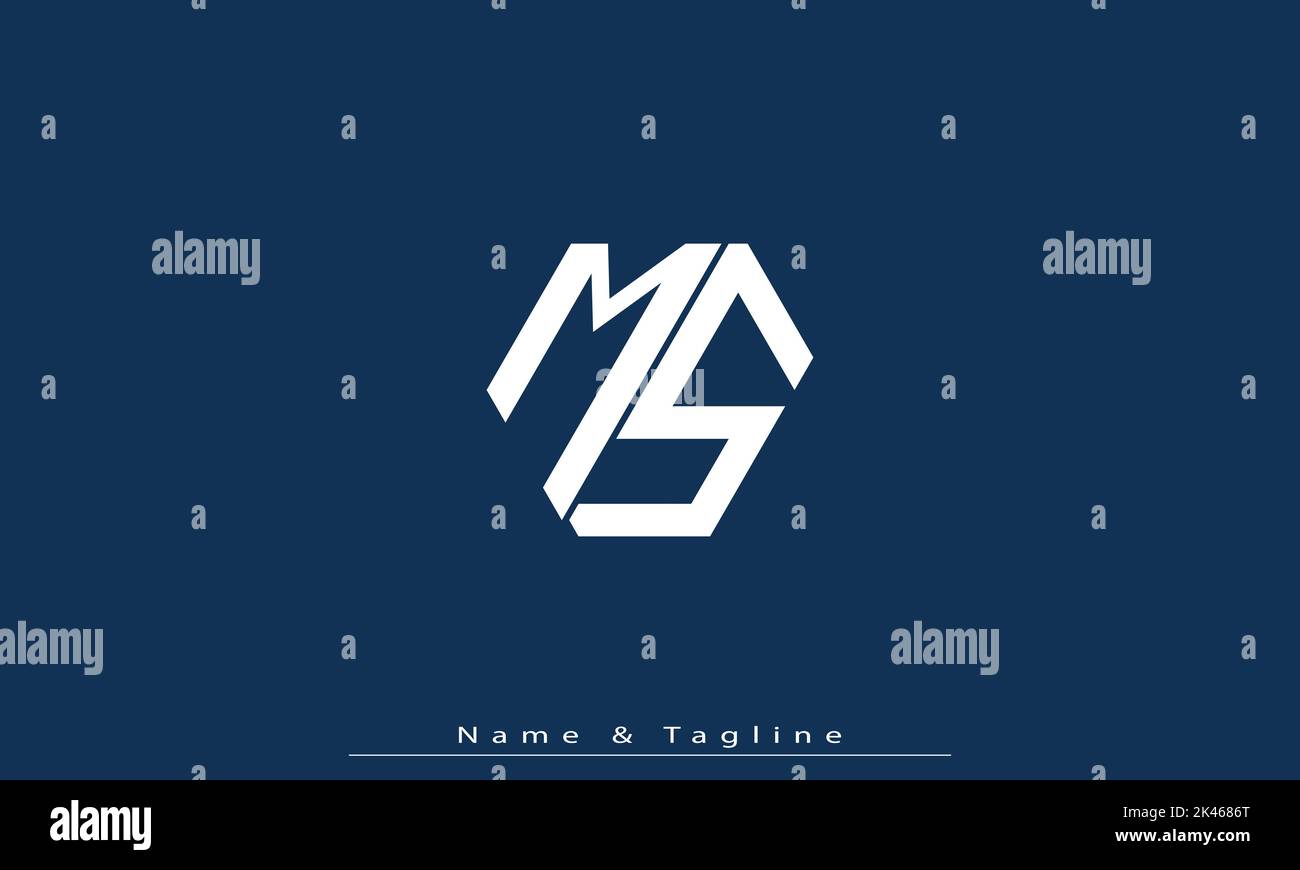 Alphabet letters Initials Monogram logo MS , SM Stock Vector