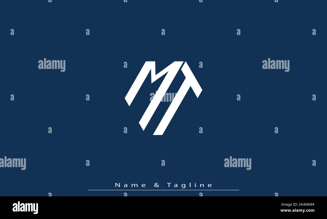 Alphabet letters Initials Monogram logo MT , TM Stock Vector
