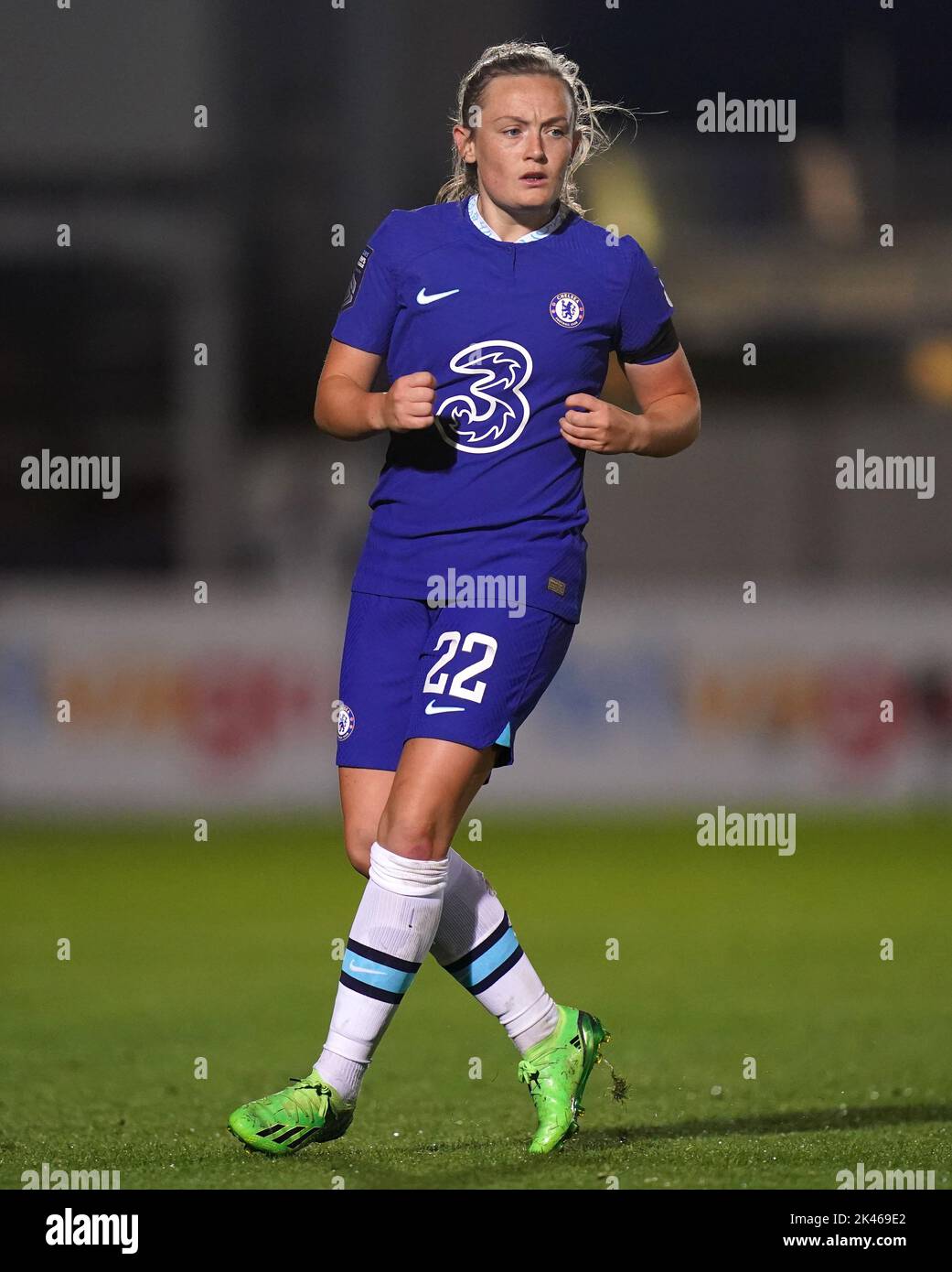 Chelsea's Erin Cuthbert during the Barclays Women's Super League match at Kingsmeadow, London. Picture date: Wednesday September 28, 2022. Stock Photo