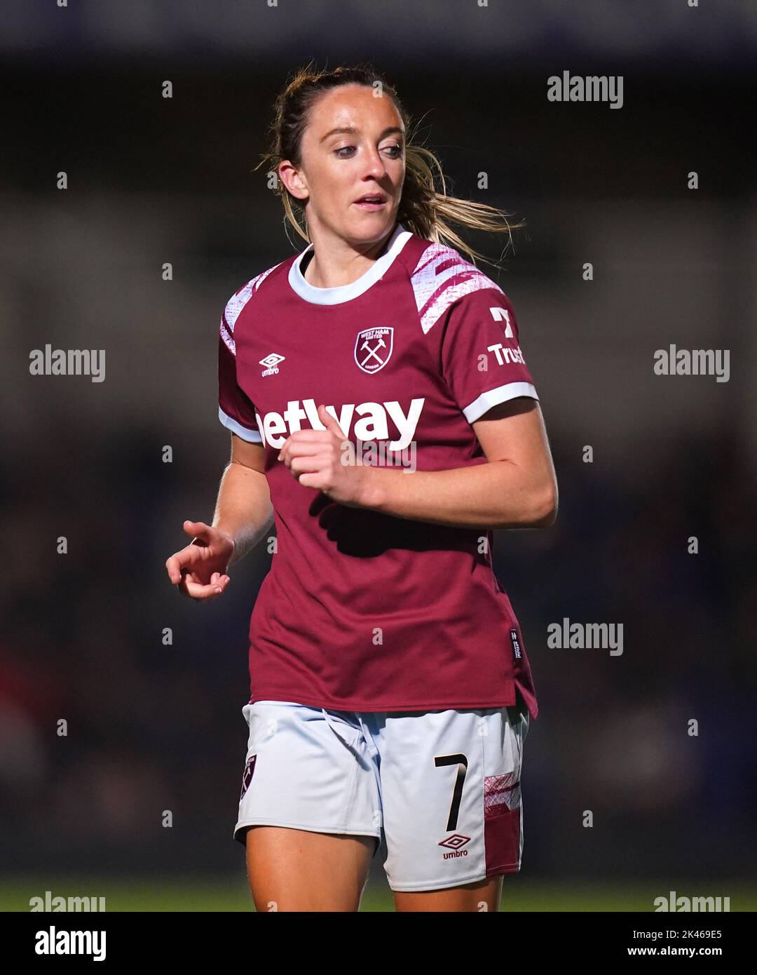 West Ham United's Lisa Evans during the Barclays Women's Super League match at Kingsmeadow, London. Picture date: Wednesday September 28, 2022. Stock Photo