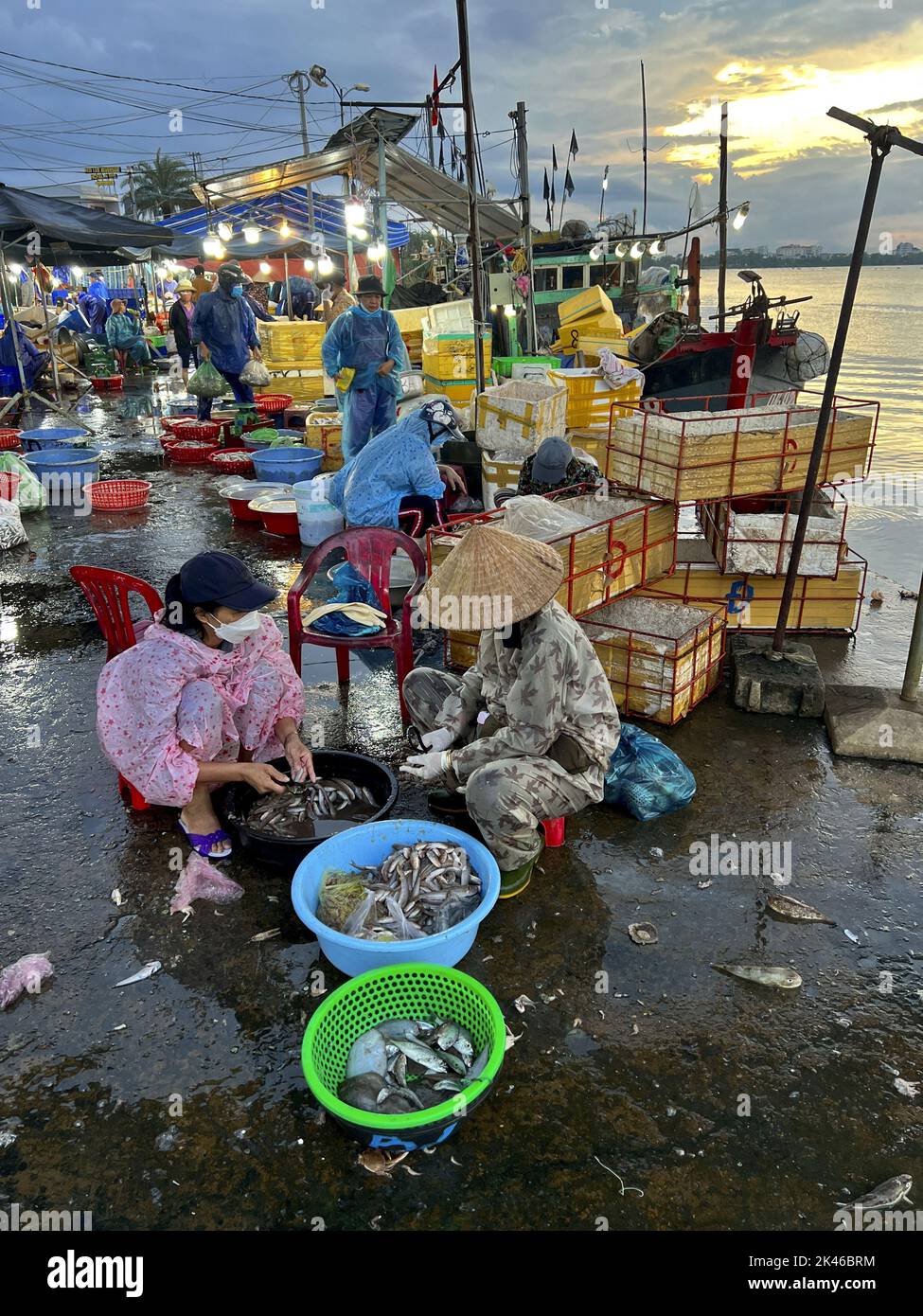 Cho Thanh Ha, Fish Market, Hoi An, Quang Nam Province, Vietnam, seafood, shopping Stock Photo