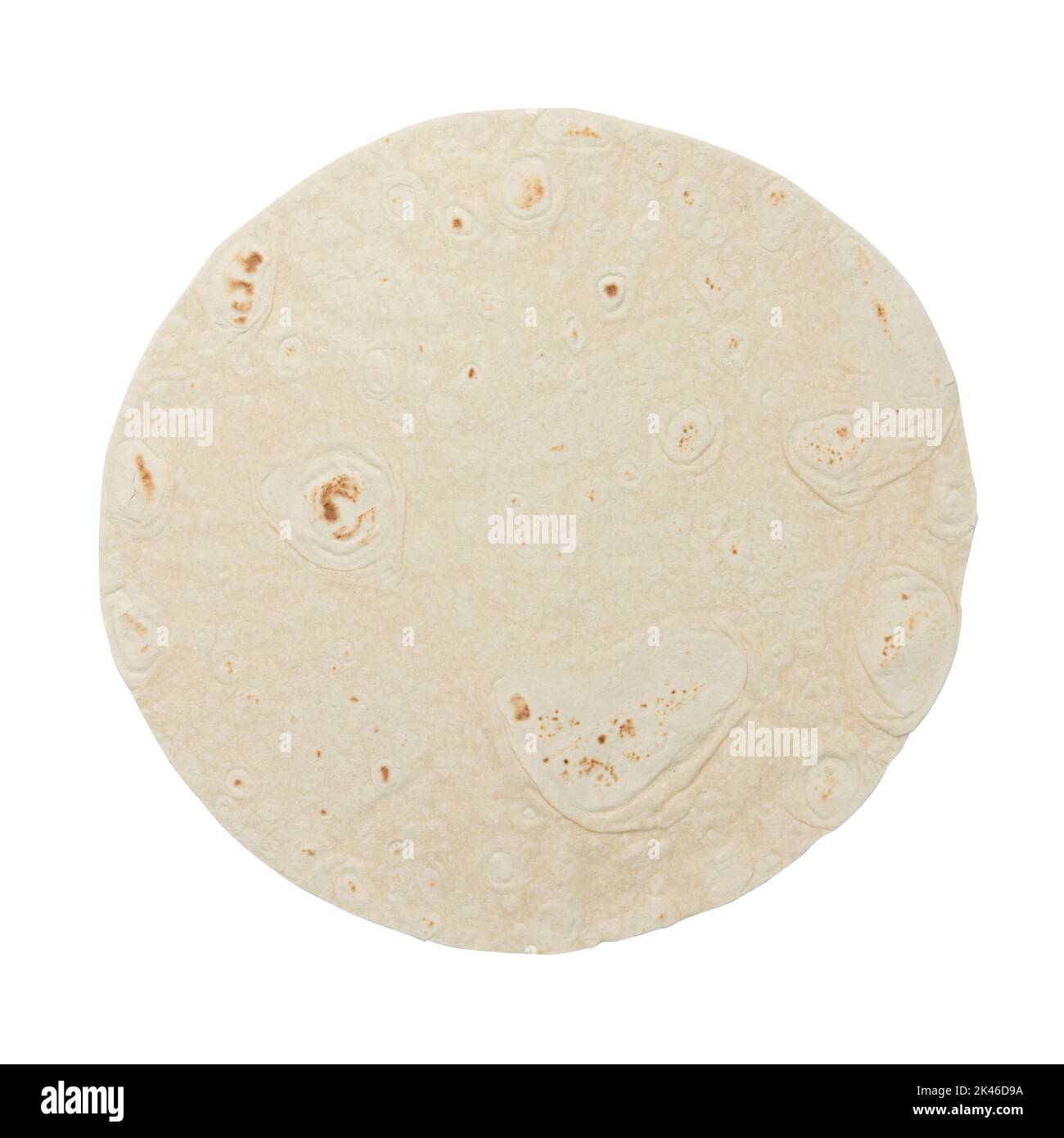 wheat round tortilla or pita lavash round flat bread from above