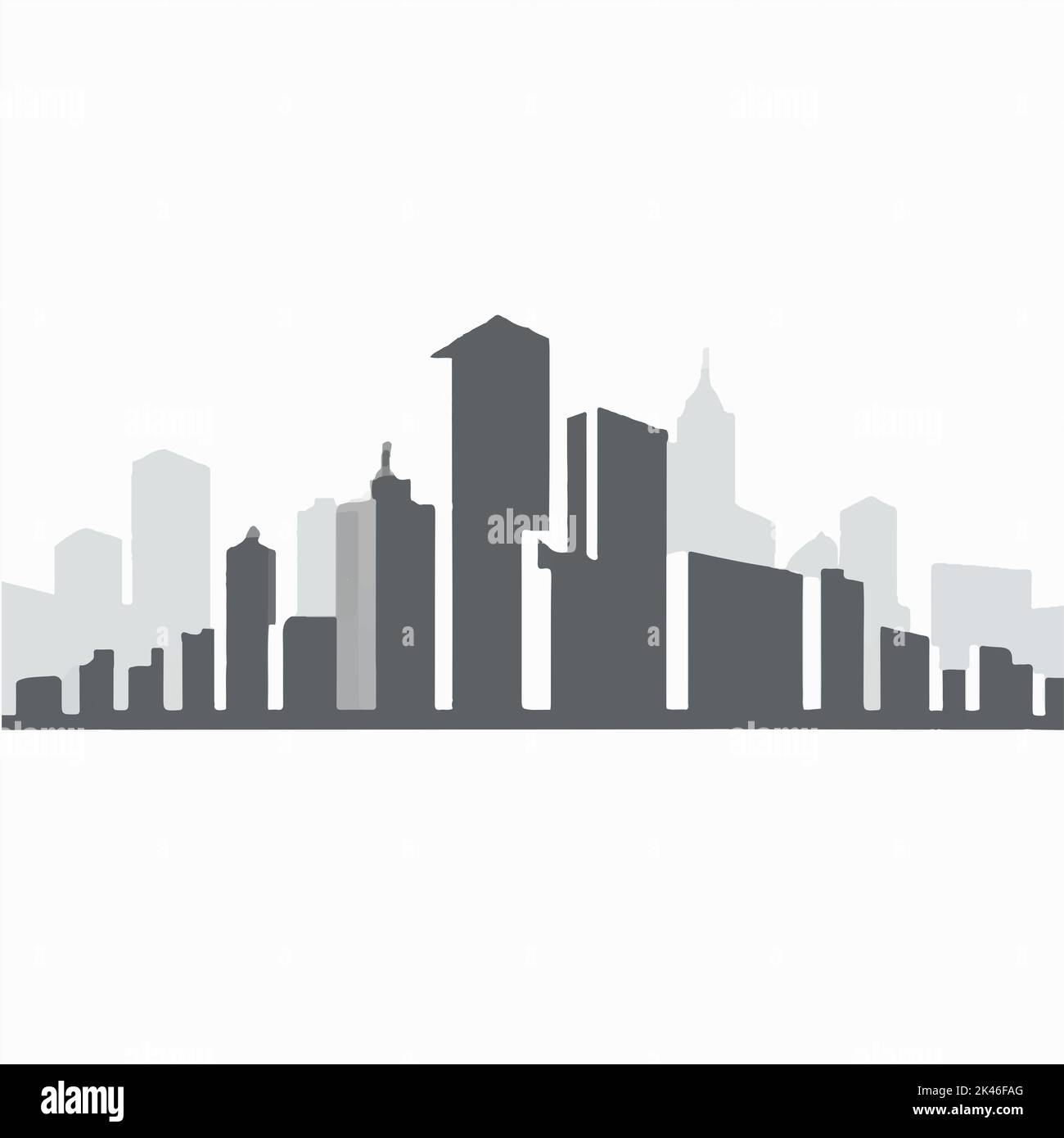 Los Santos City Skyline USA America Landscape Stock Vector Image