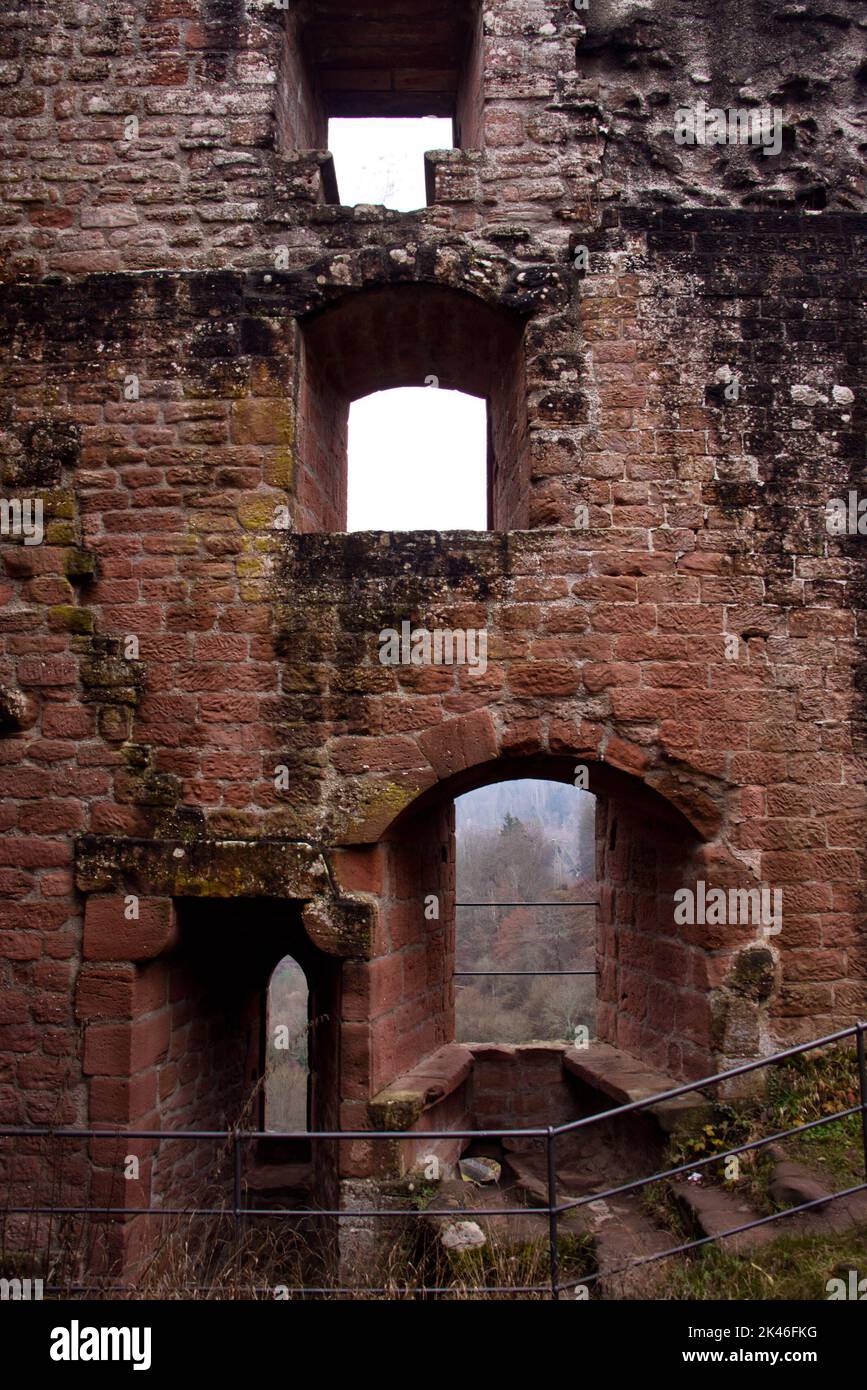 Frankenstein, Germany - December 26, 2020: Windows on a wall inside ...