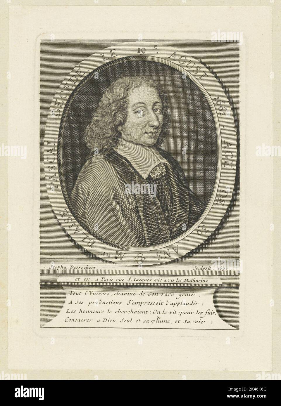 Portrait of the Blaise Pascal Stock Photo - Alamy