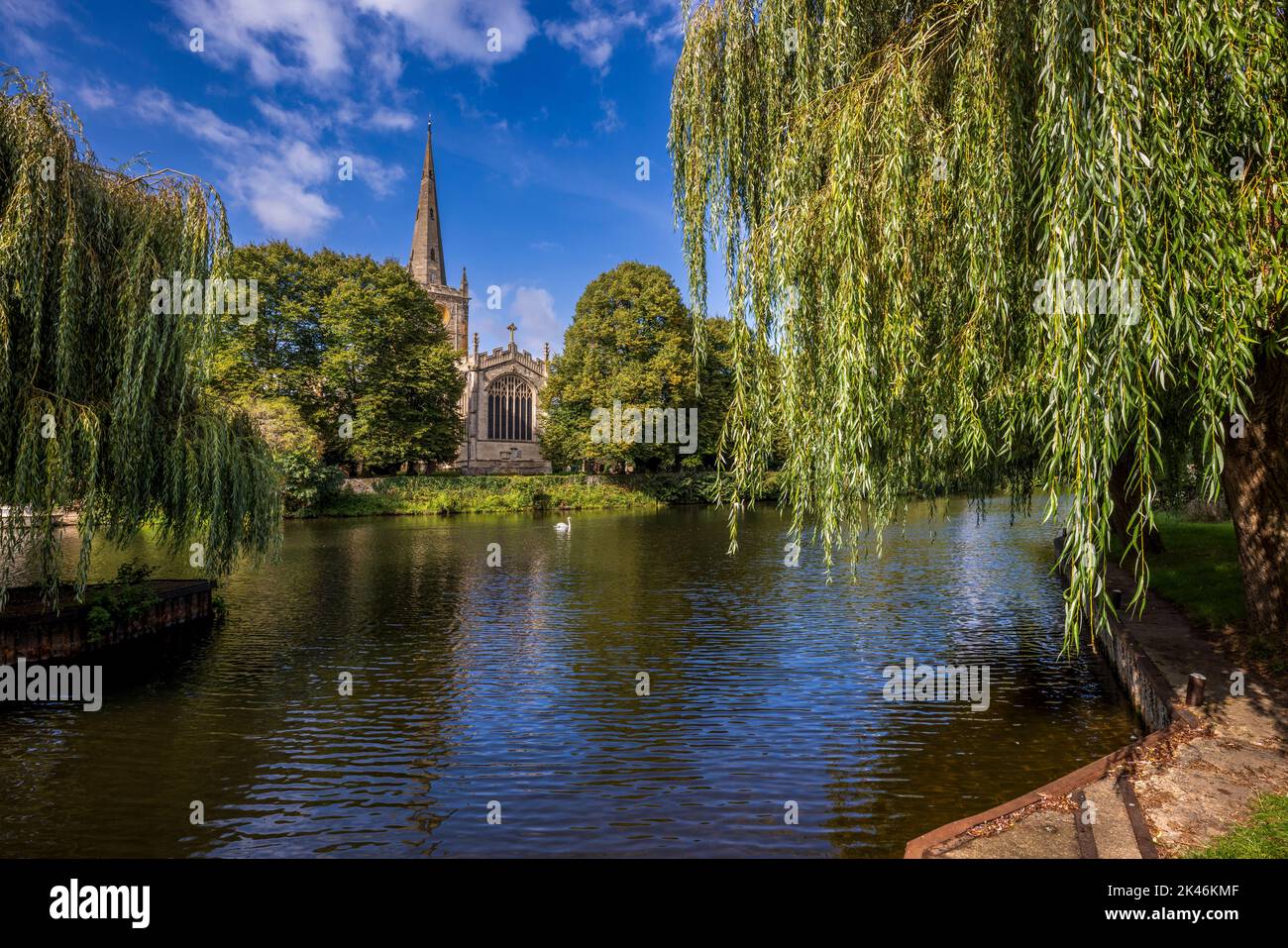 Holy Trinity Church across the river at Stratford Upon Avon, Warwickshire, England Stock Photo